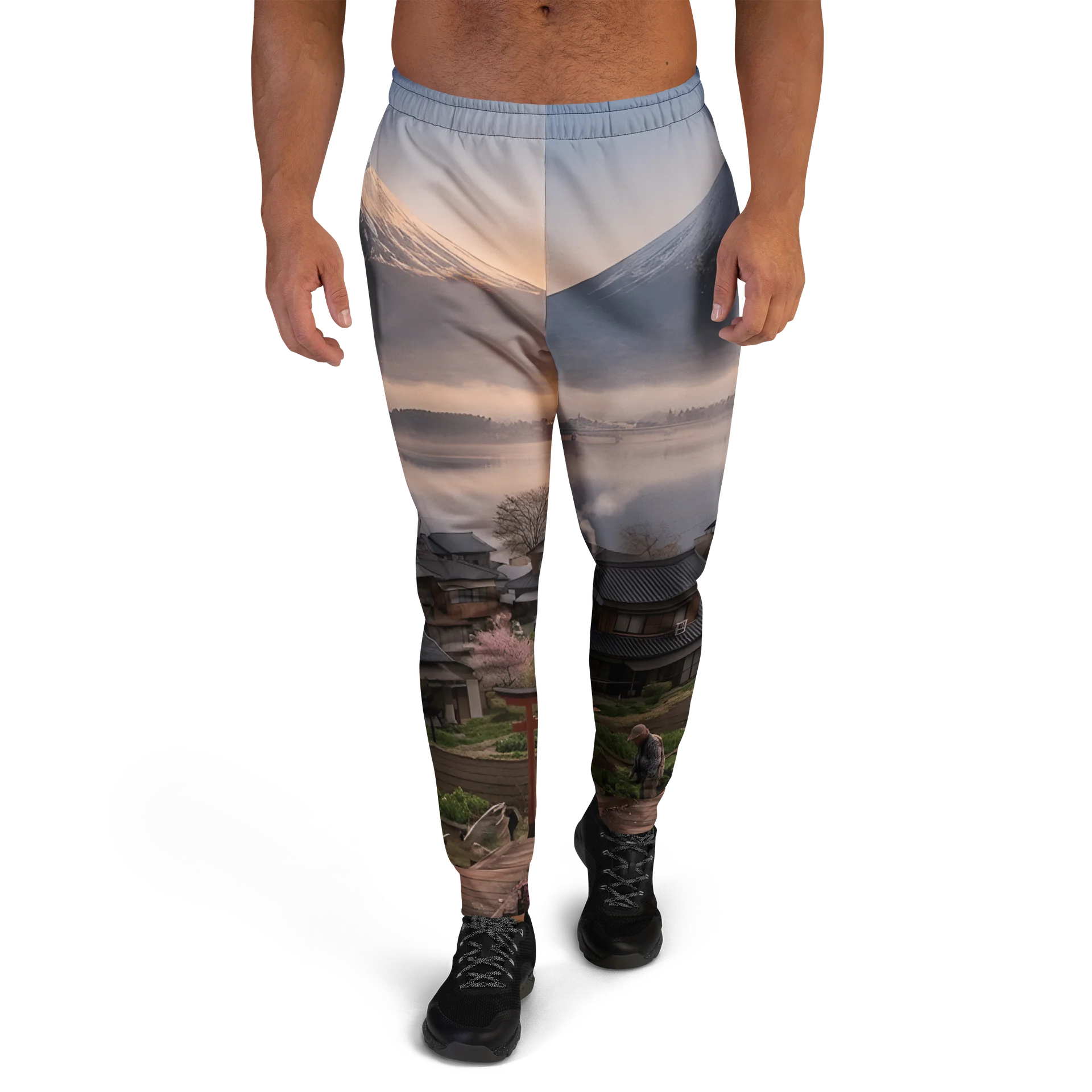 Mount Fuji Recycled Men's Joggers | Eco-Friendly Graphic Sweatpants product image (6)