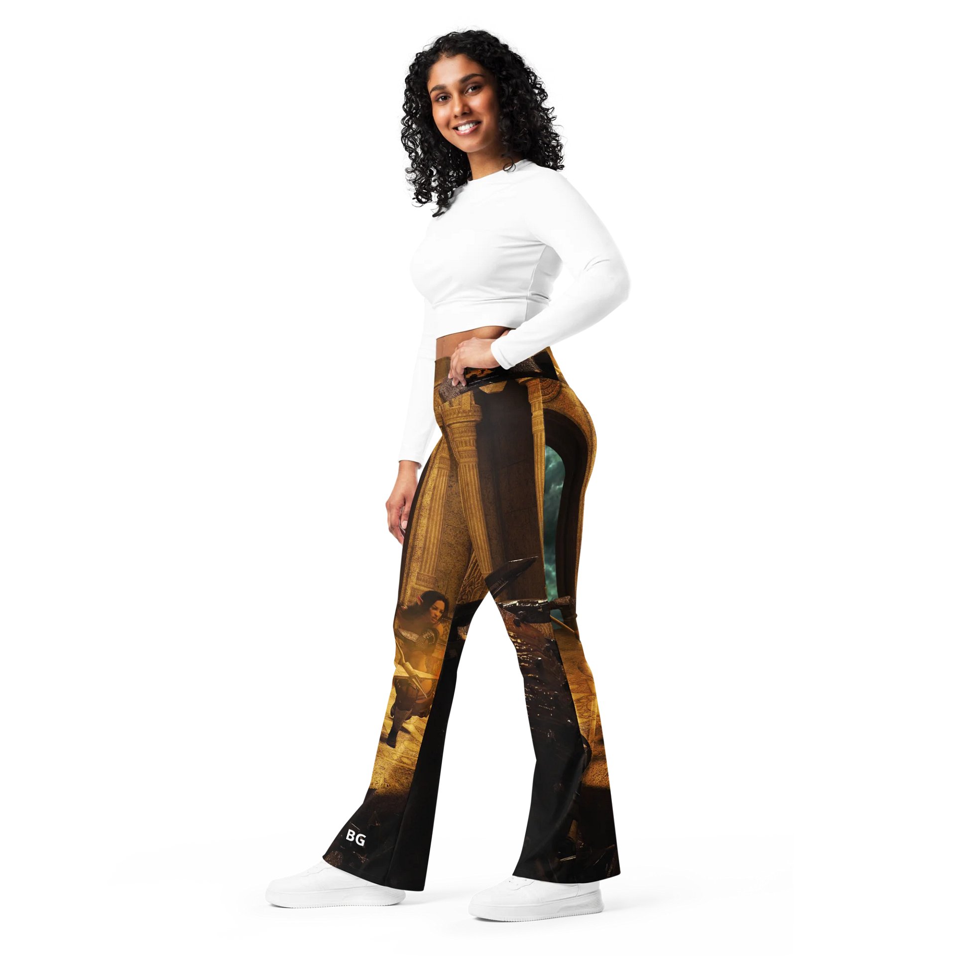 'Elven Stories - Warriors Cry Too' Flare Leggings product image (11)
