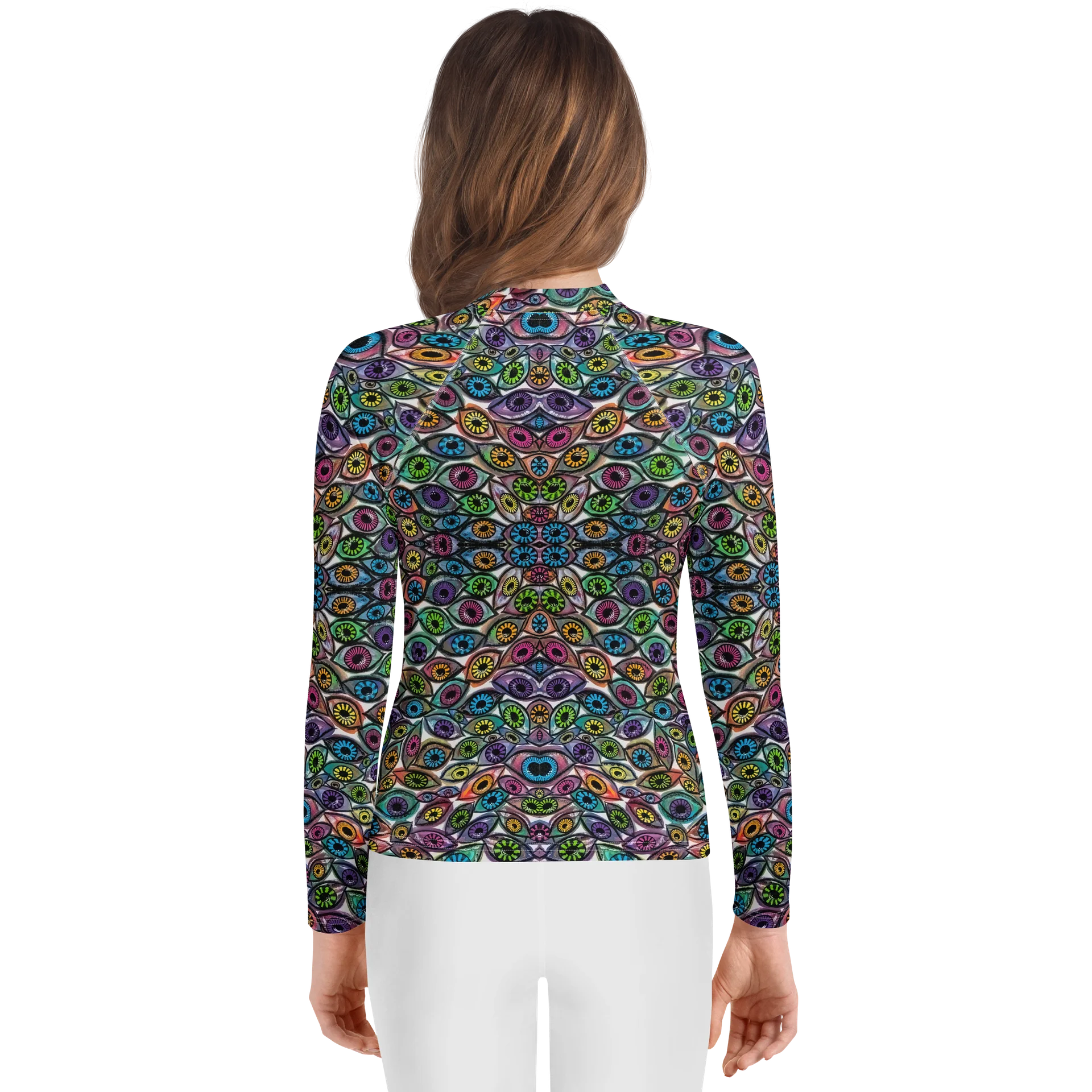 Youth Colorful Eyes Rash Guard Swim Shirt | Eye See You Too product image (2)