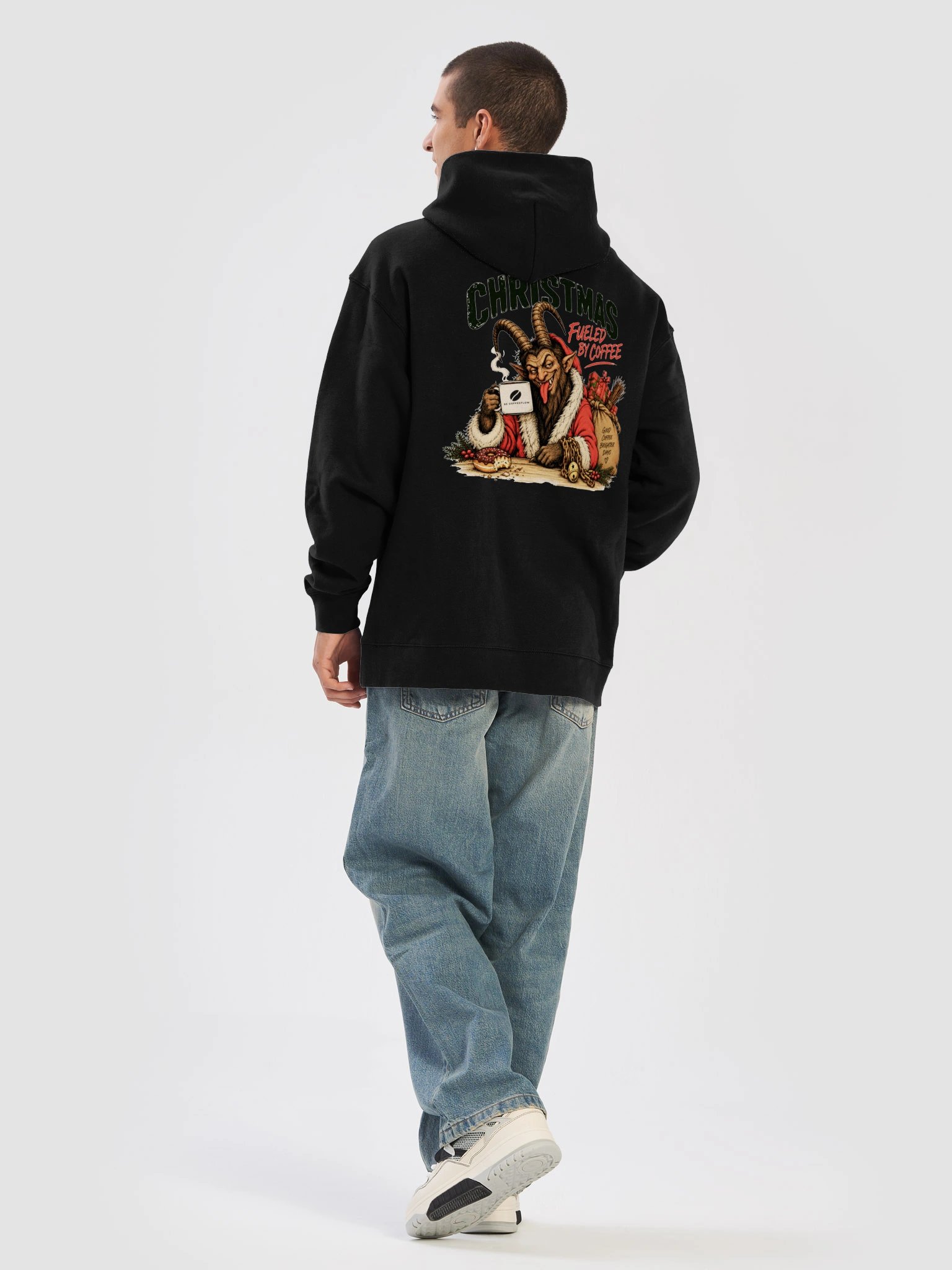 Christmas Fueled by Coffee – Krampus Men’s Hoodie product image (38)