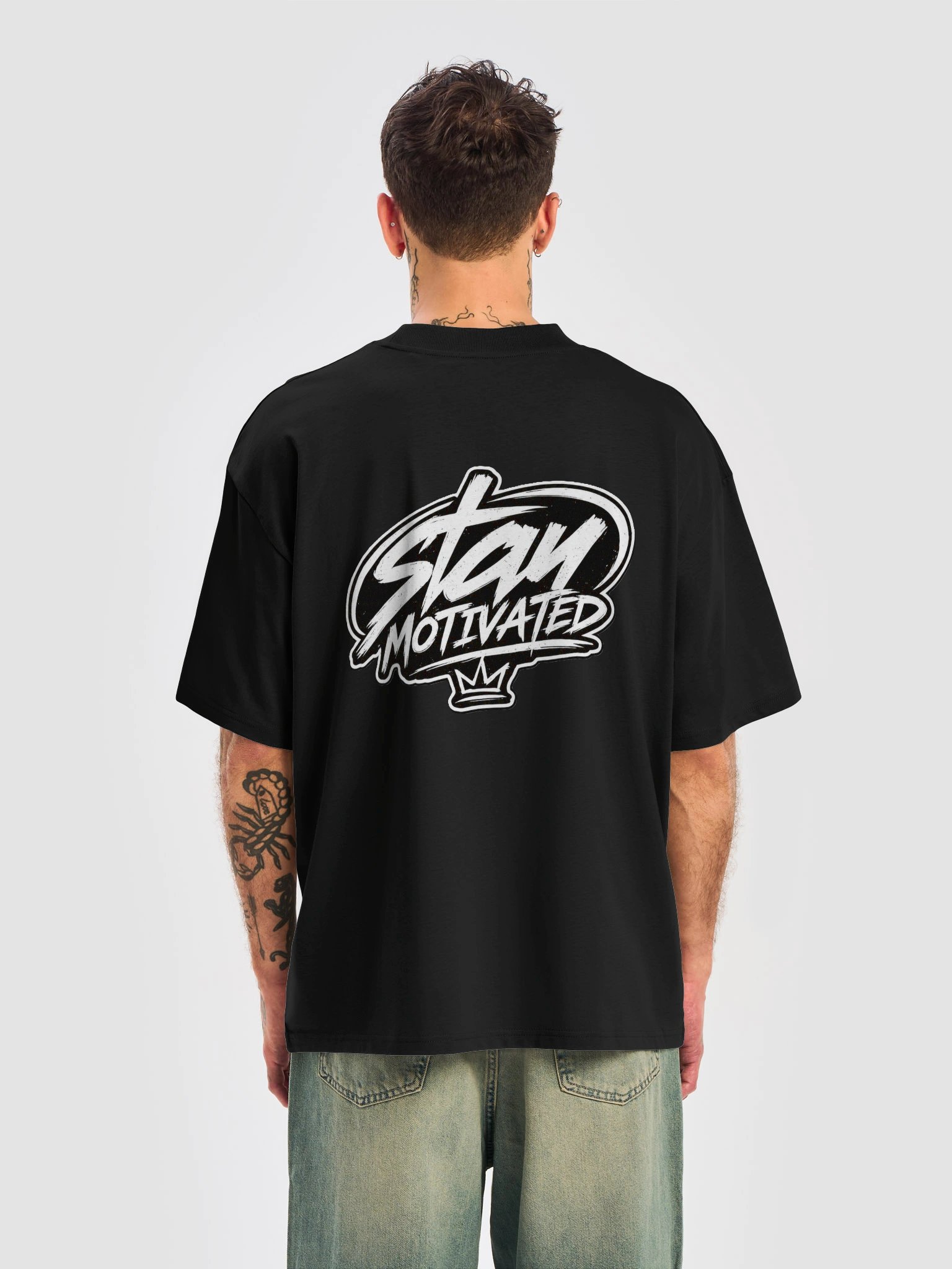 Stay Motivated Graffiti Emblem Oversized Tee product image (4)