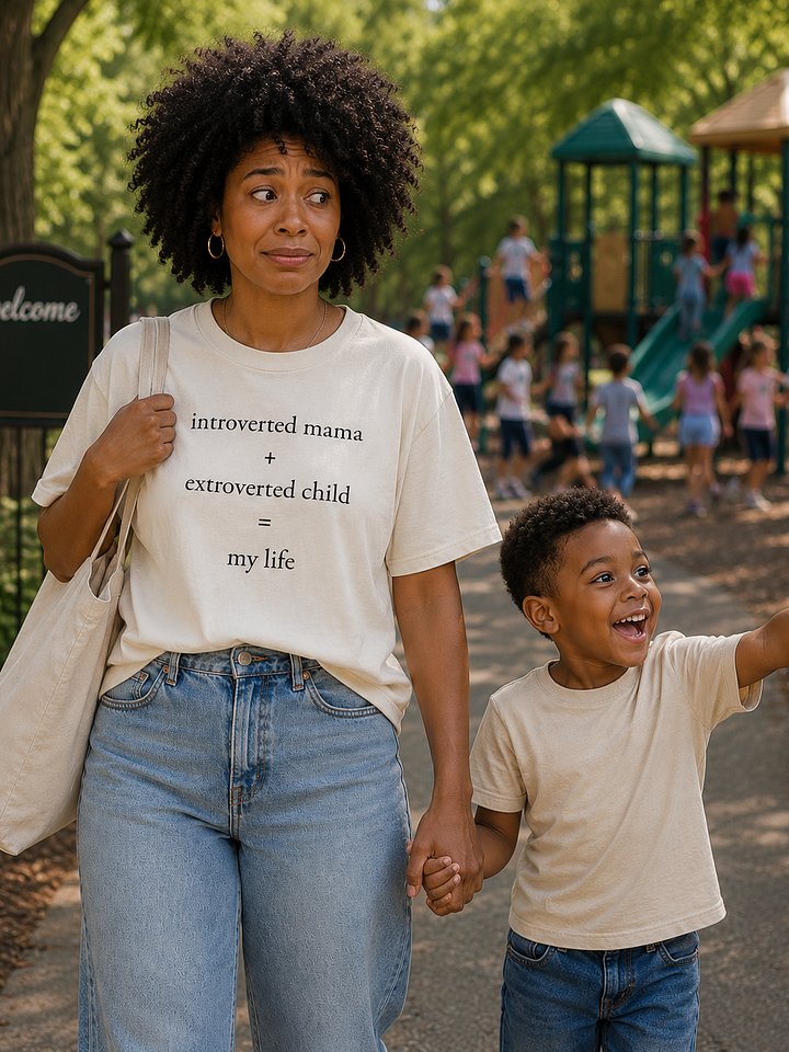 Introverted Mama Equation Tee (Ivory) product image (2)