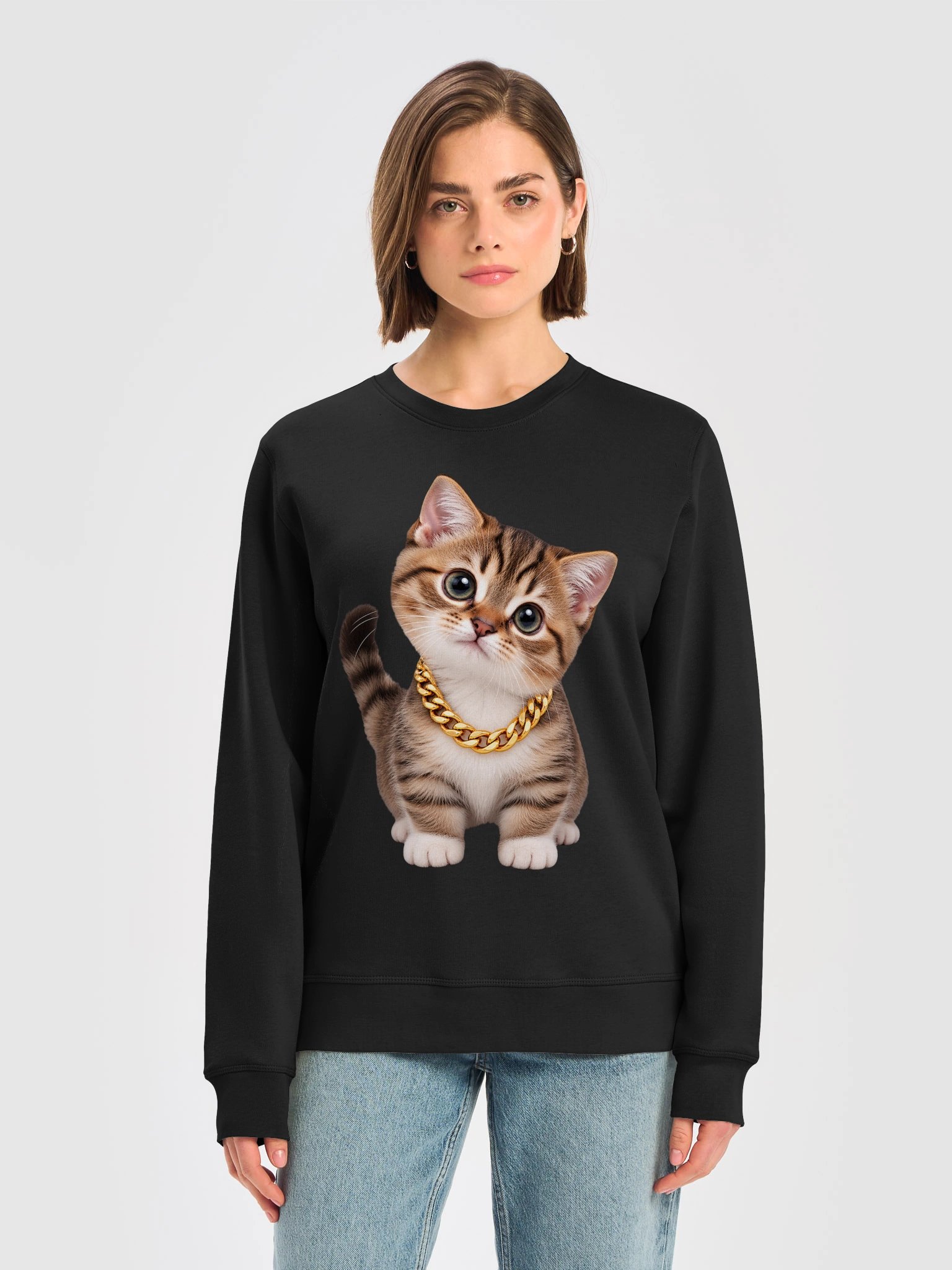 Hip Hop Munchkin Kitten – Organic Unisex Sweatshirt product image (25)