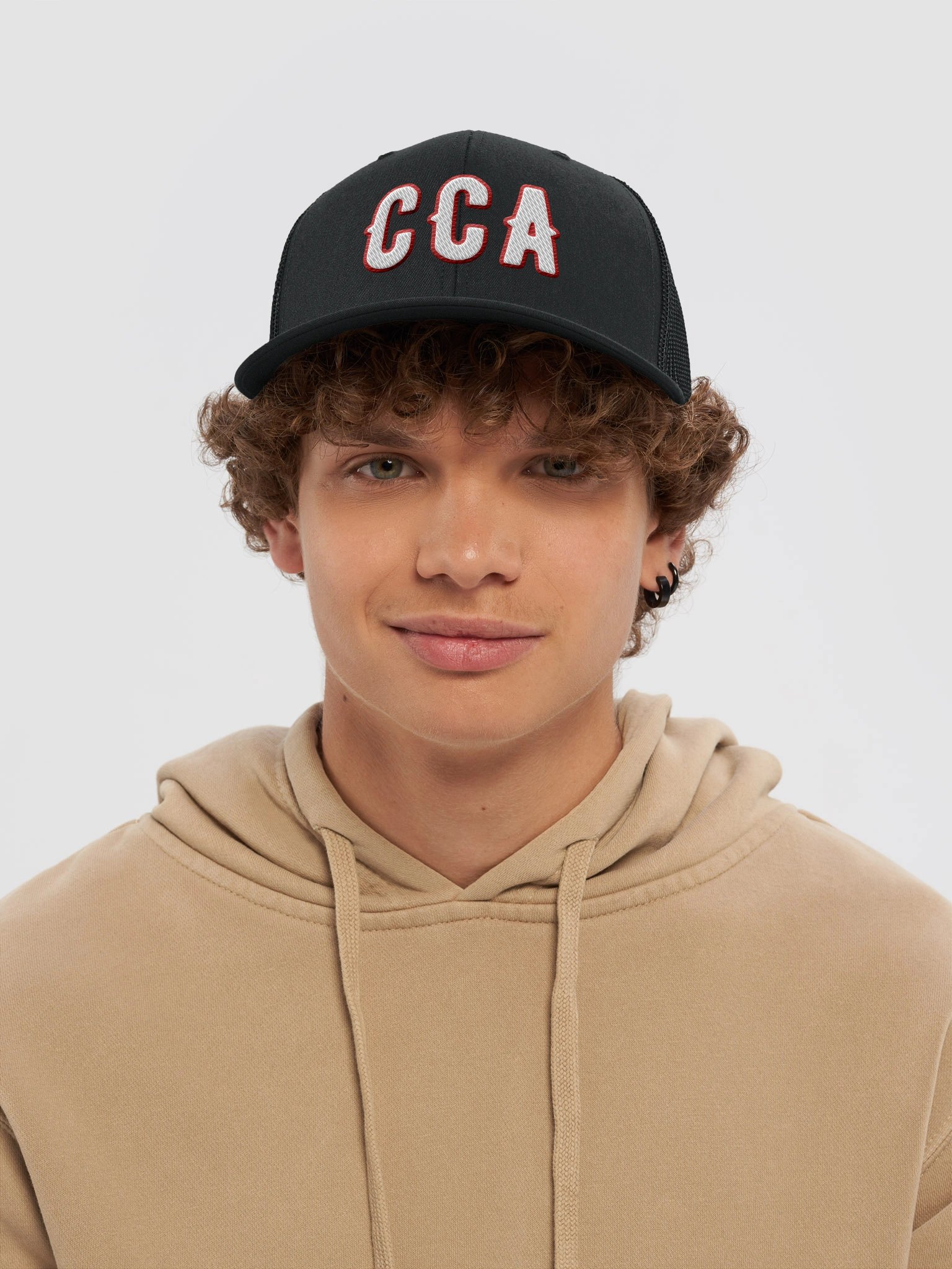 Express Male "CCA" Bold Trucker Hat - BLACK product image (5)
