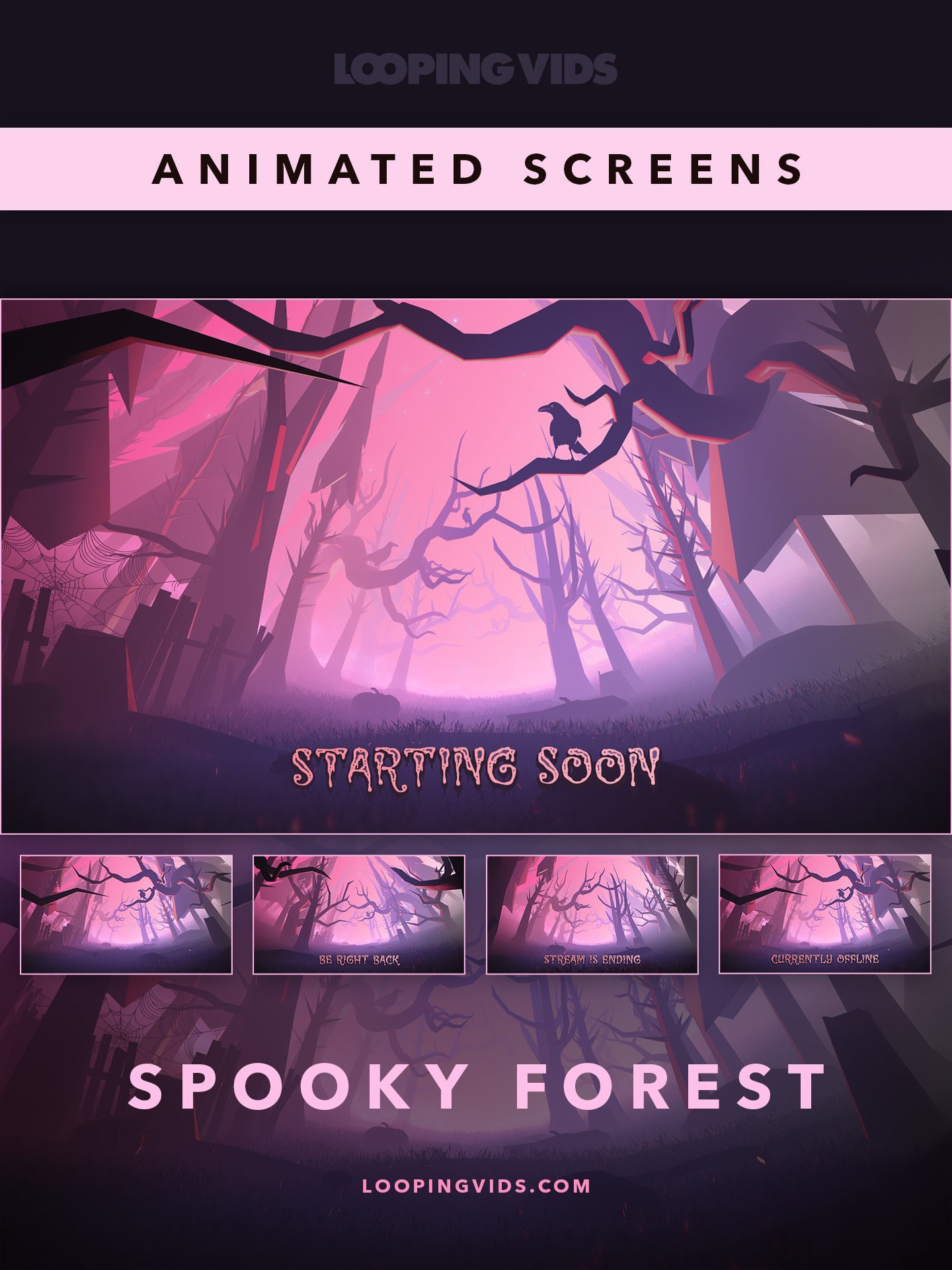 Spooky Pink Forest Screens product image (1)