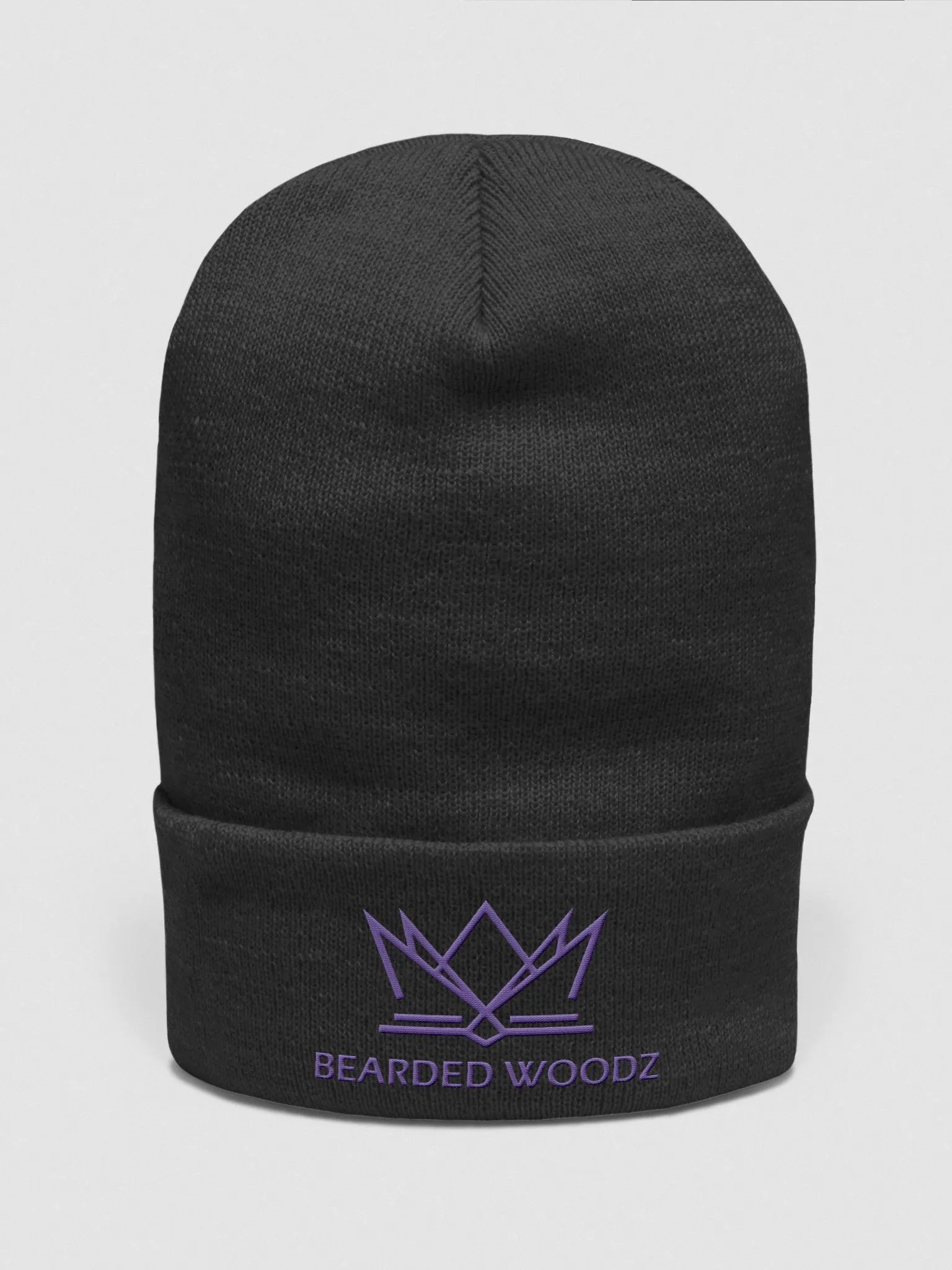 Bearded Woodz Classic Beanie (Purple Embroidery) product image (1)