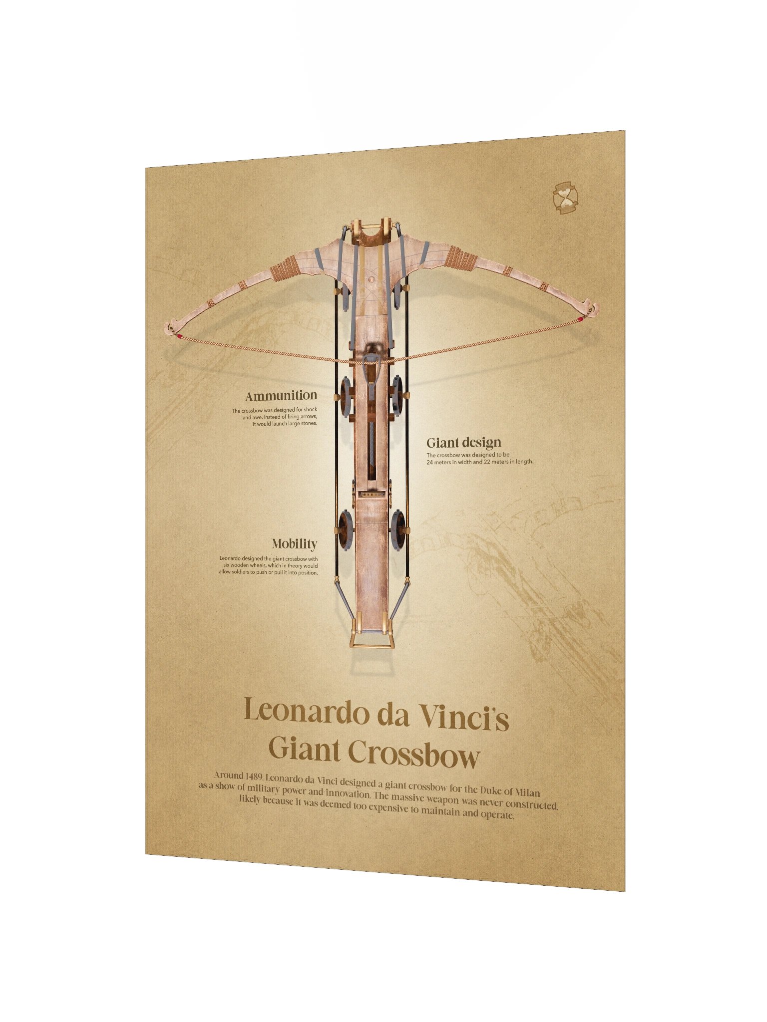 Leonardo da Vinci's Giant Crossbow (Unframed poster) product image (4)