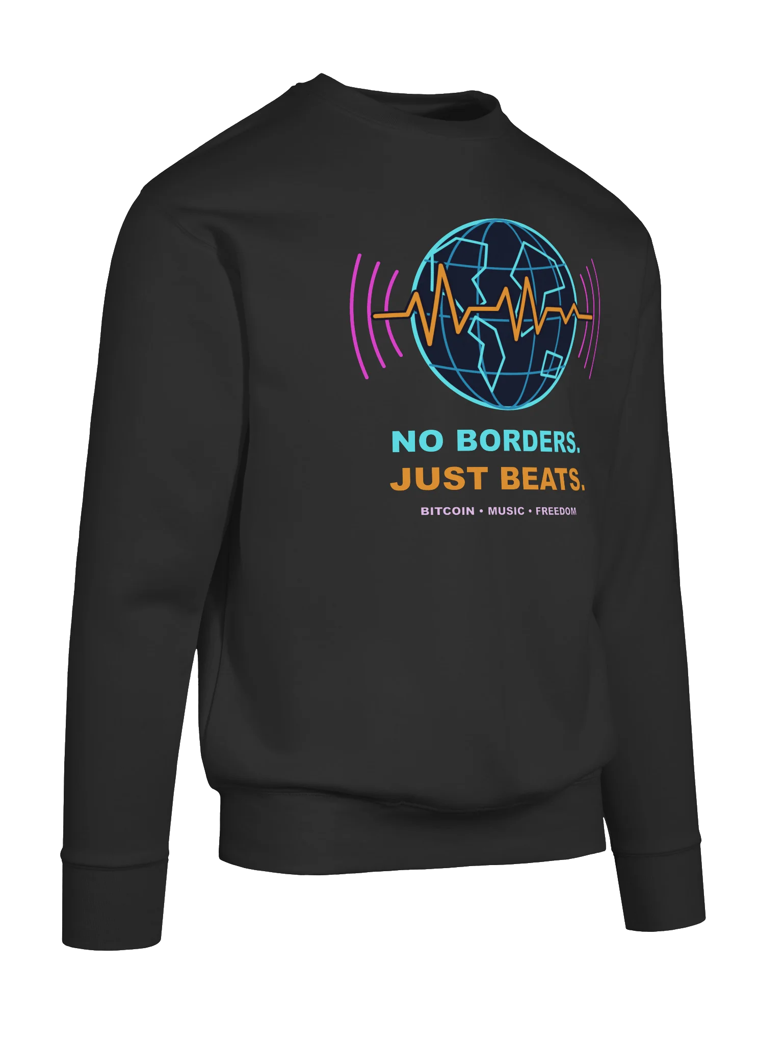 No Borders. Just Beats. Bitcoin Crewneck Sweatshirt product image (37)