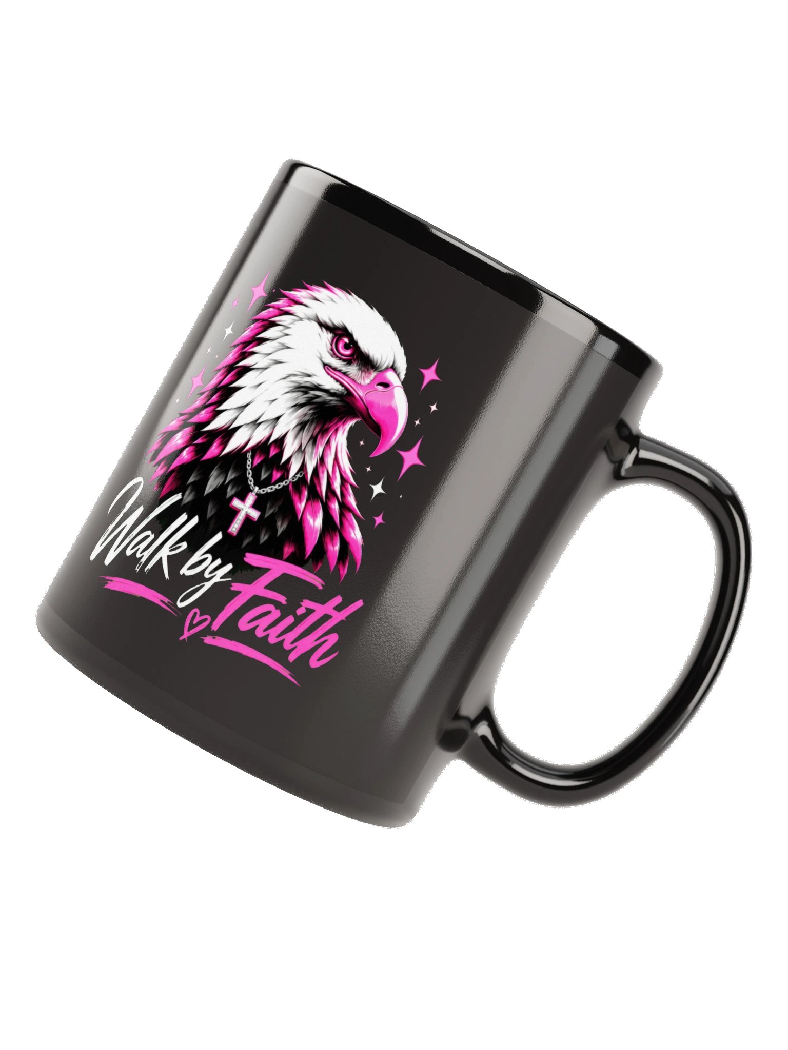 Walk by Faith Pink Eagle & RBF Black Mug product image (12)