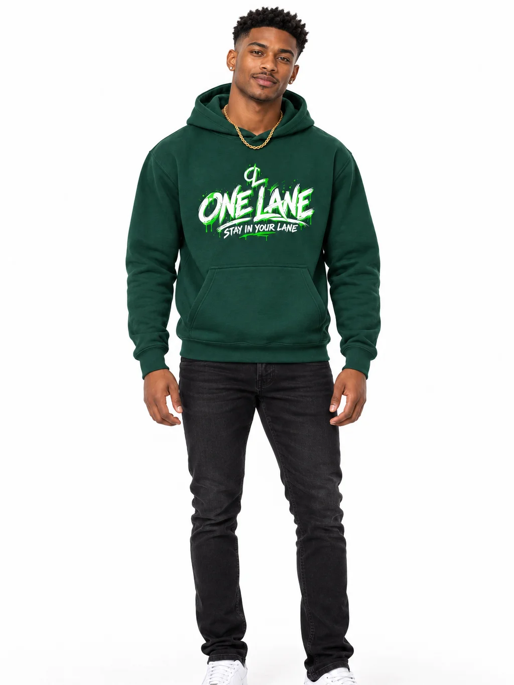 ONE LANE Drippy Green Graphic Hoodie product image (8)