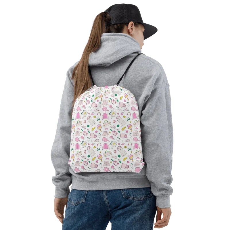 Power Pink Pickleball Drawstring Backpack product image (1)