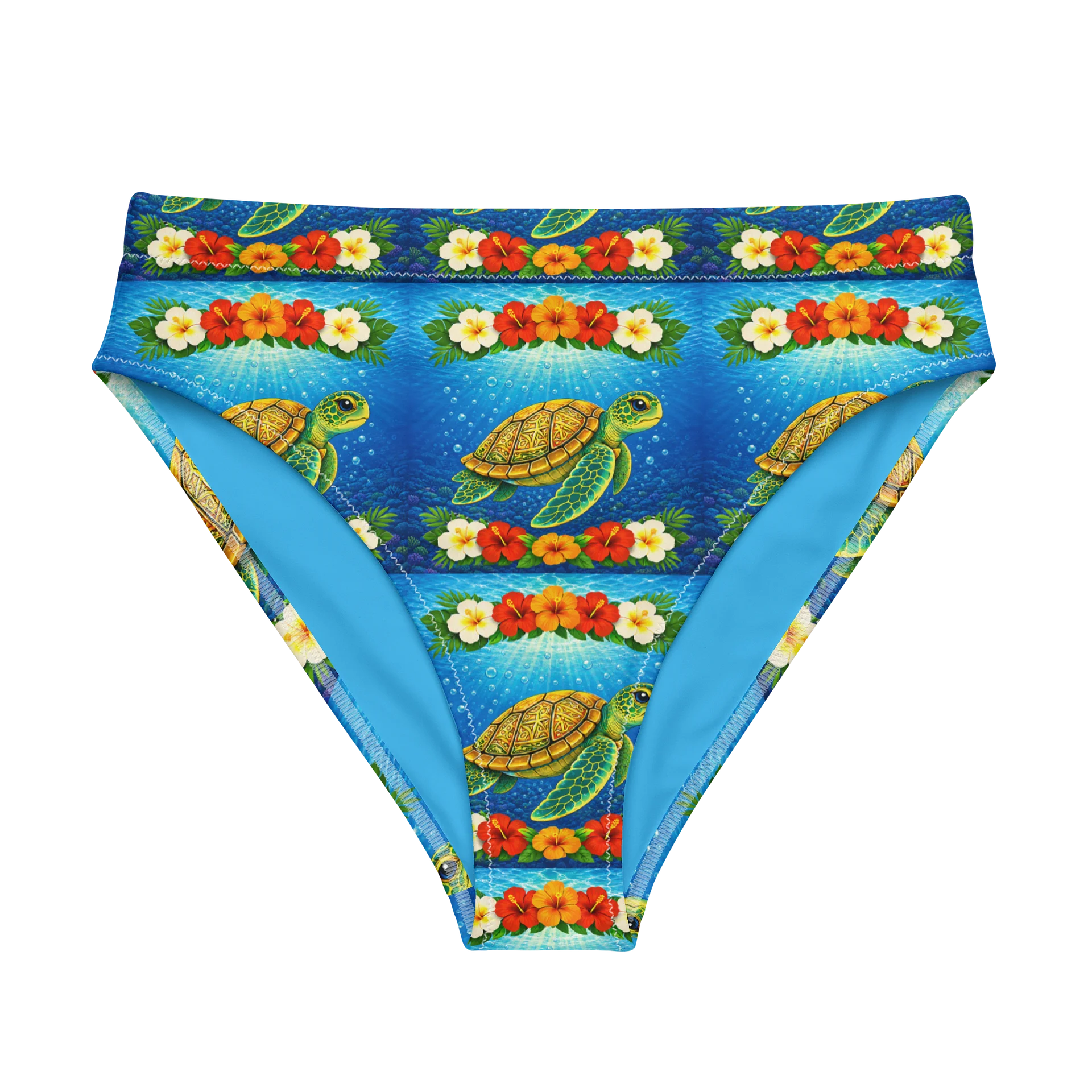 Turtle Bloom High-Waisted Bikini Bottom product image (1)