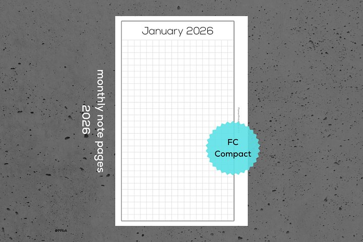 monthly note pages - Franklin Covey Compact - 2026 product image (1)