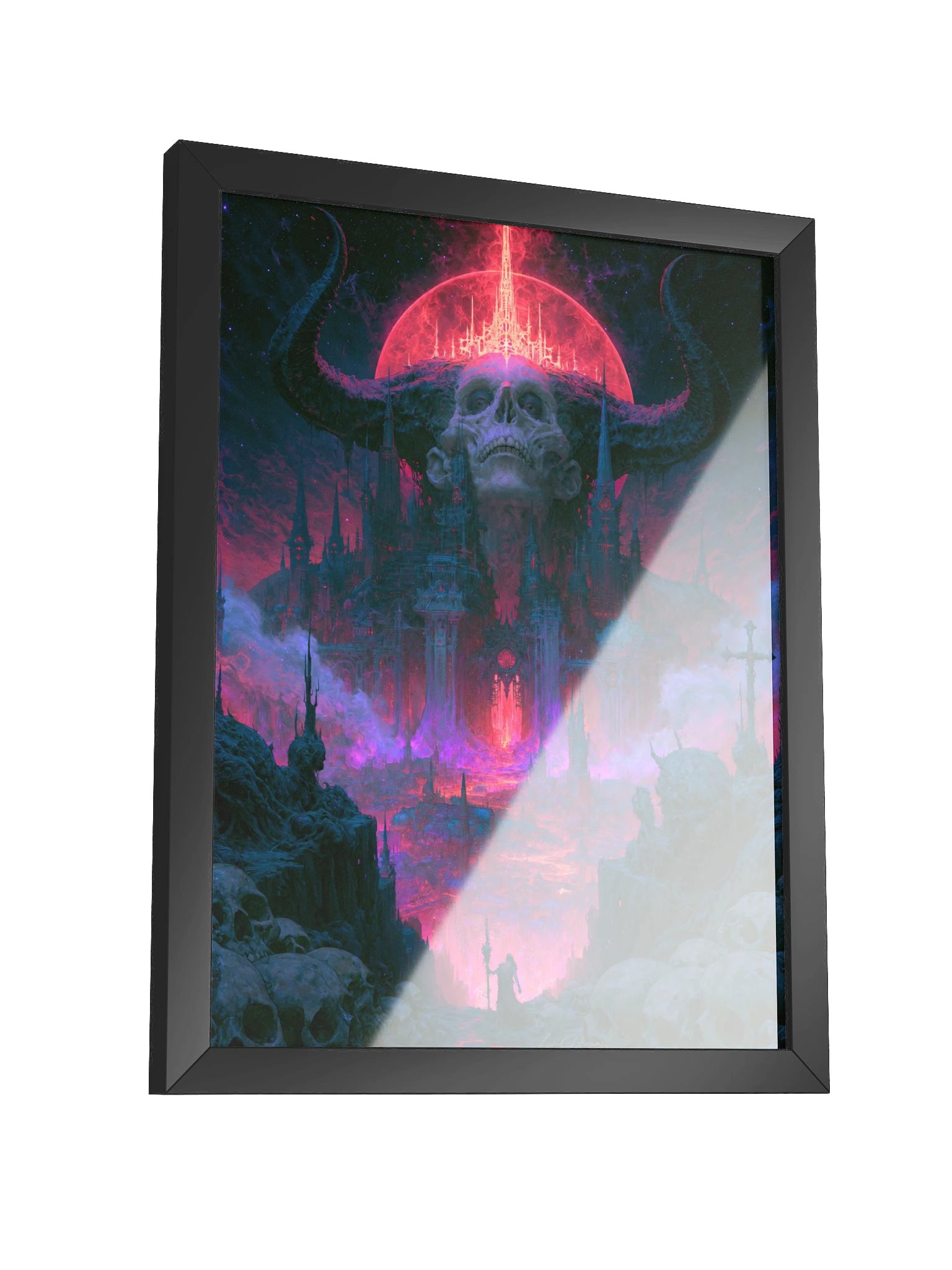 Gothic Skull City Framed Art Print — Where the Deathless Reign product image (7)