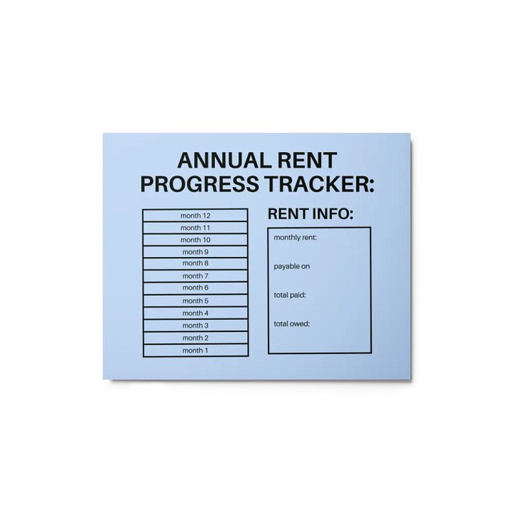 ANNUAL RENT TRACKER (black design 3) product image (1)