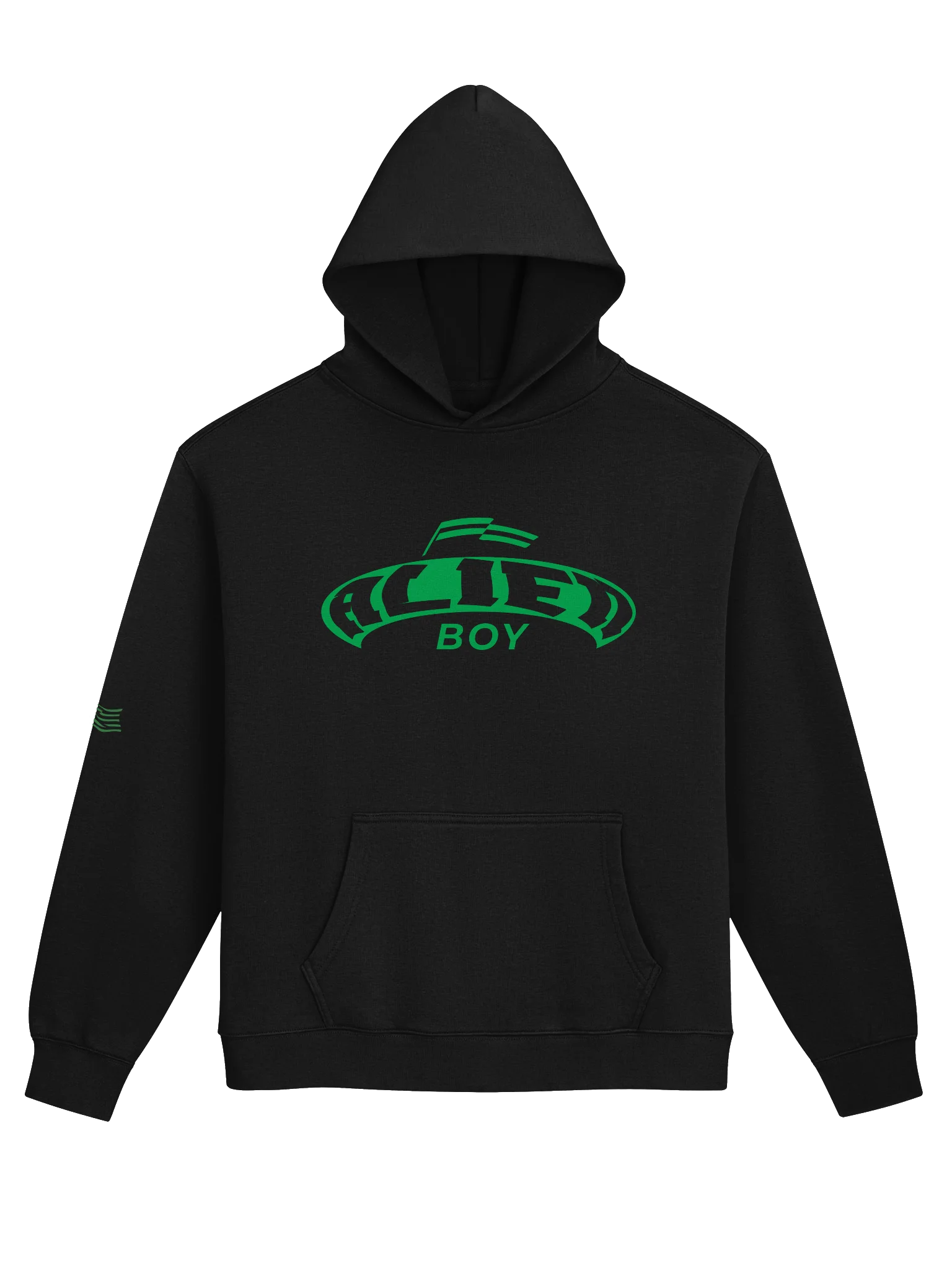 Alien Boy Black Oversized Hoodie (Green) product image (1)