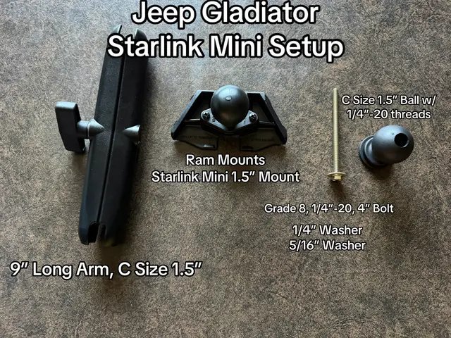 I used a 9” Long Arm for 1.5” C Size balls, a 1.5” female threaded ball with 1/4”-20 threads, Ram Mounts Starlink Mini Mount, a grade 8 1/4”-20 4” long bold, a 1/4” washer, and a 5/16” washer to install it. Thanks for watching! #jeep #starlink #offroad 