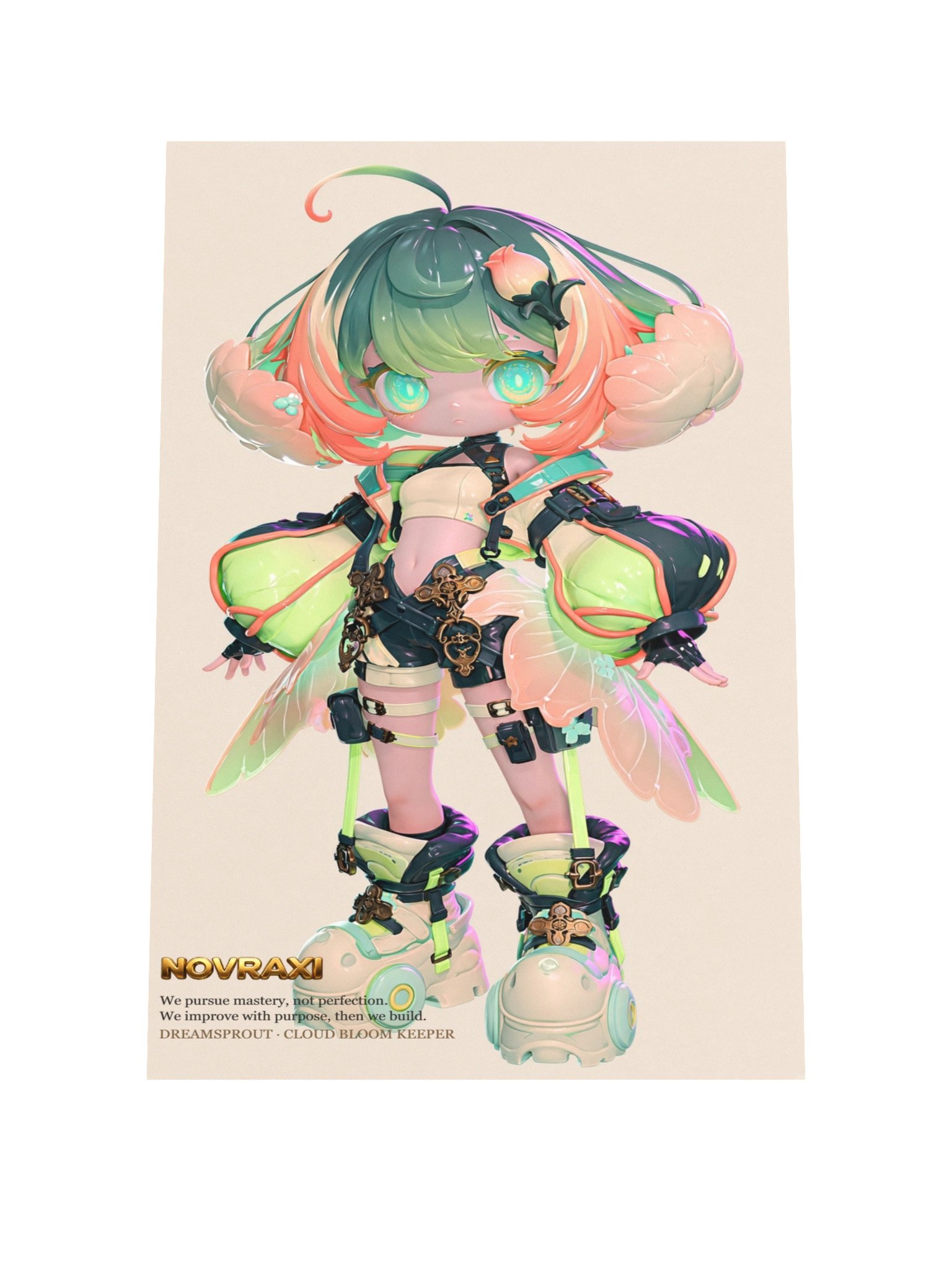Cloud Bloom Keeper Anime Poster | Kawaii Fantasy Wall Art product image (2)