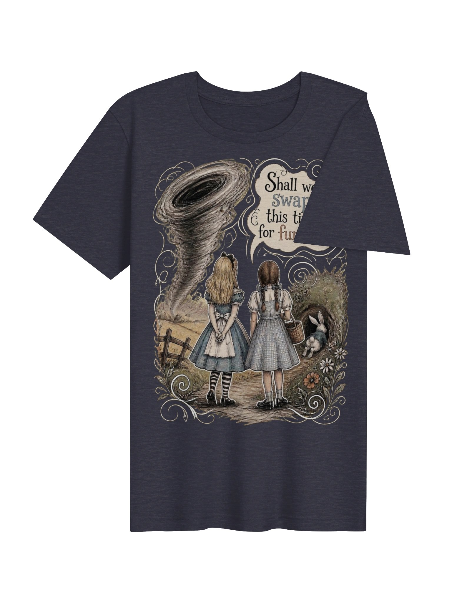 Alice and Dorothy Shirt, Wonderland Meets Oz Funny Tee product image (5)