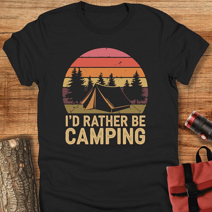 I'd rather be camping, Funny t-shirt, Unisex product image (1)