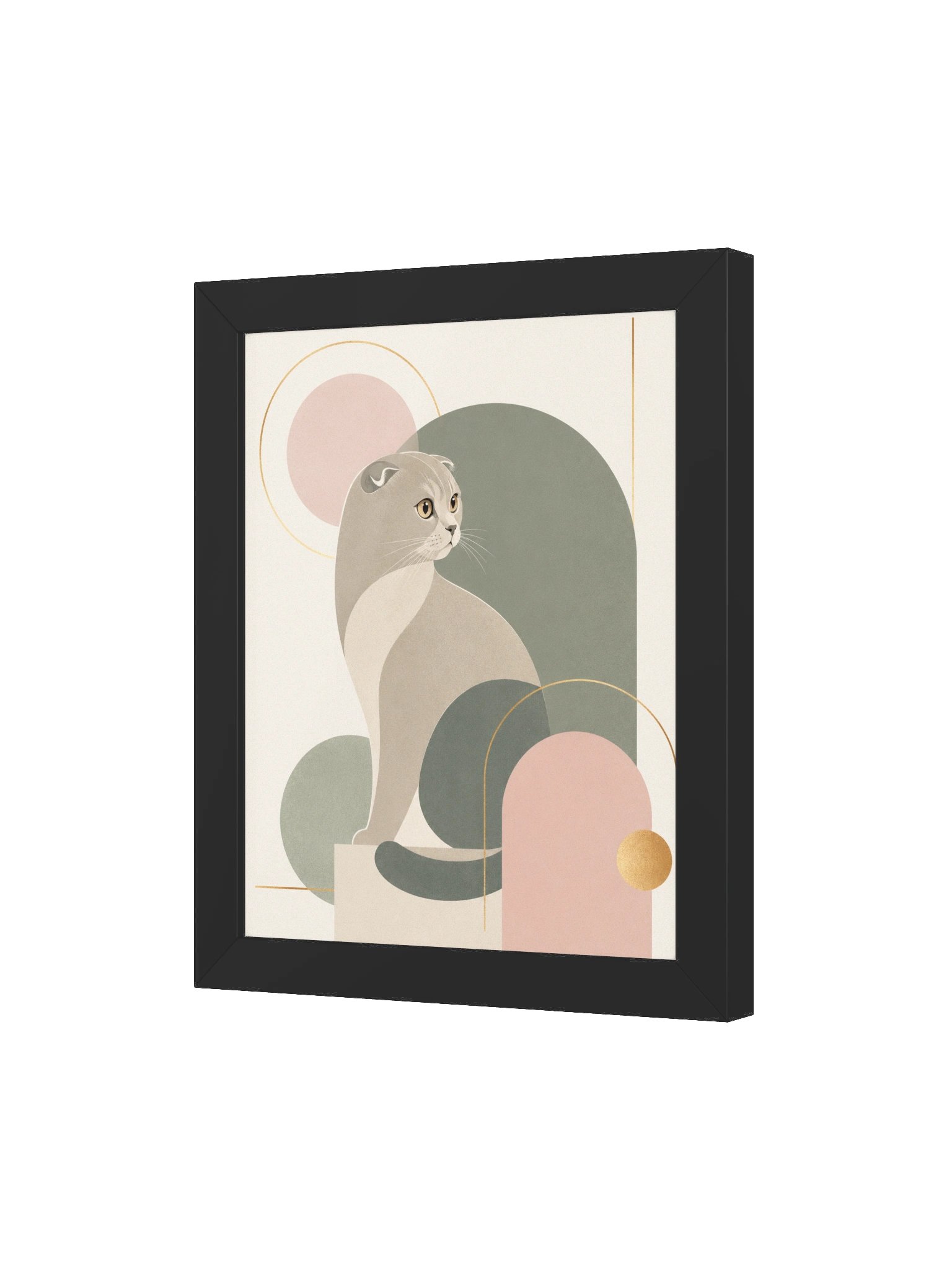 Pastel Cat Geometric Art Framed Poster product image (3)