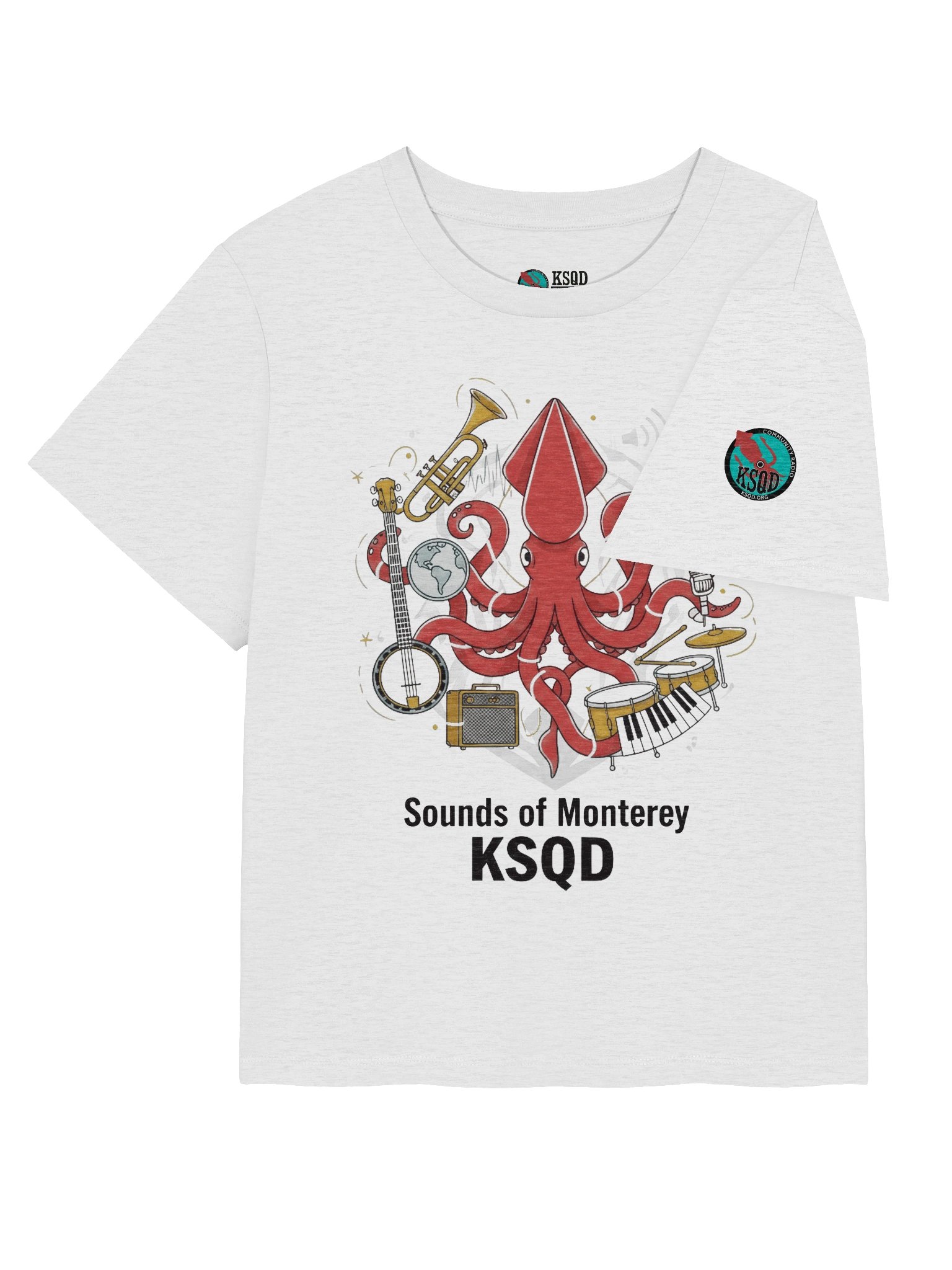 KSQD “Sounds of Monterey” Organic Ribbed Neck T-Shirt product image (8)