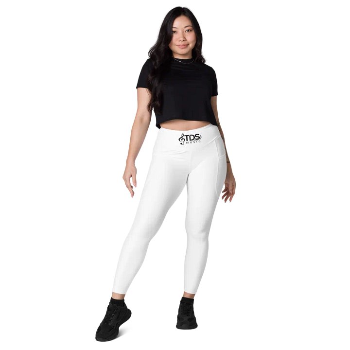 TDS Music High-Waisted Leggings with Pockets - White product image (1)