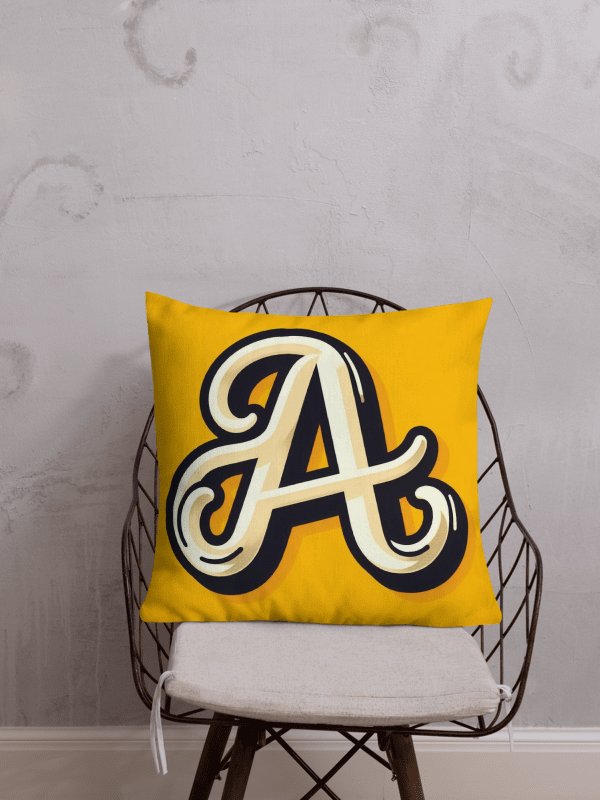 3D Monogram Sunshine Pillow | Ai Design initial A product image (1)