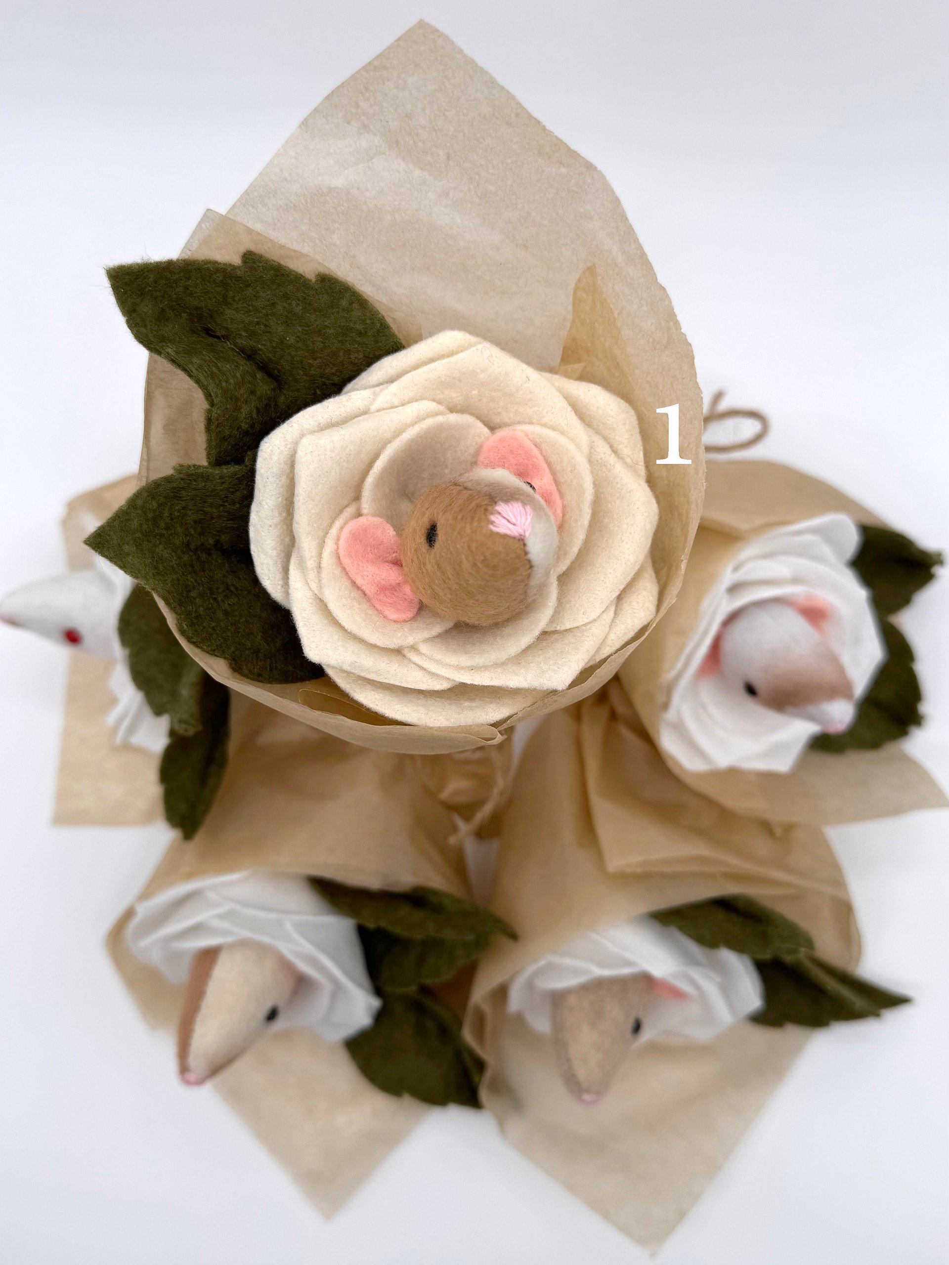 White & Cream Rat Roses | Handmade product image (1)