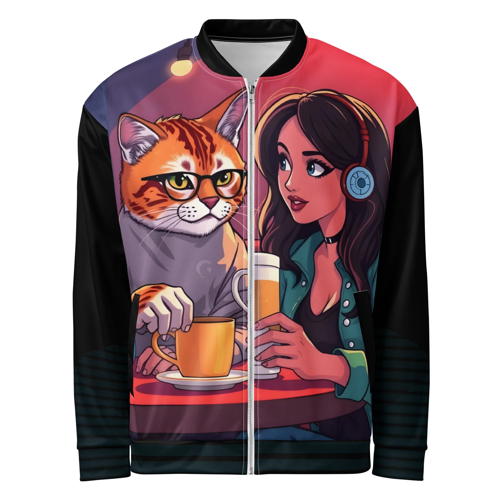 Bomber Jacket-Love, Lattes & Purrs product image (1)
