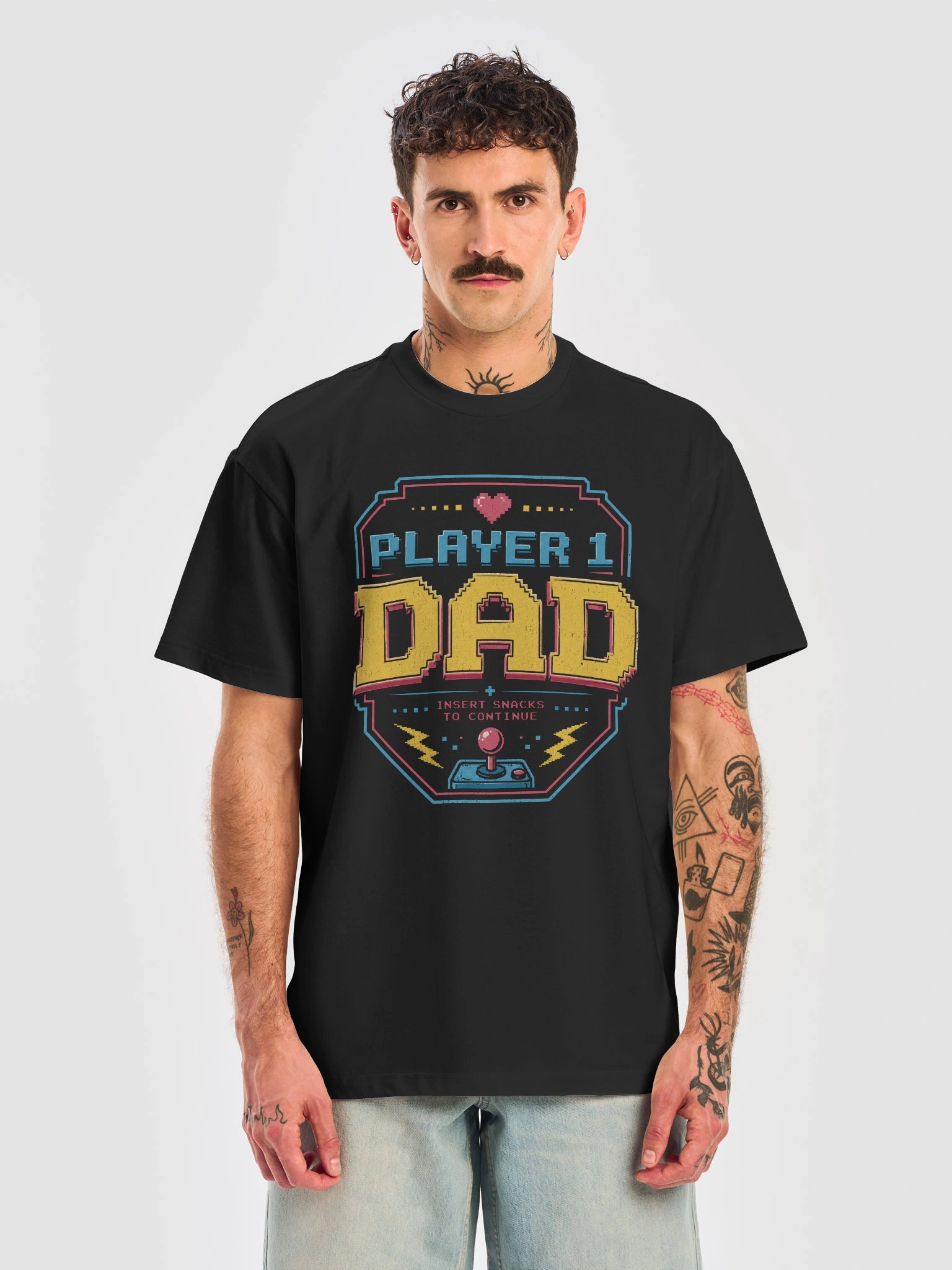 Father's Day 2026 Gift | Player 1 Dad Vintage Arcade T-Shirt product image (1)