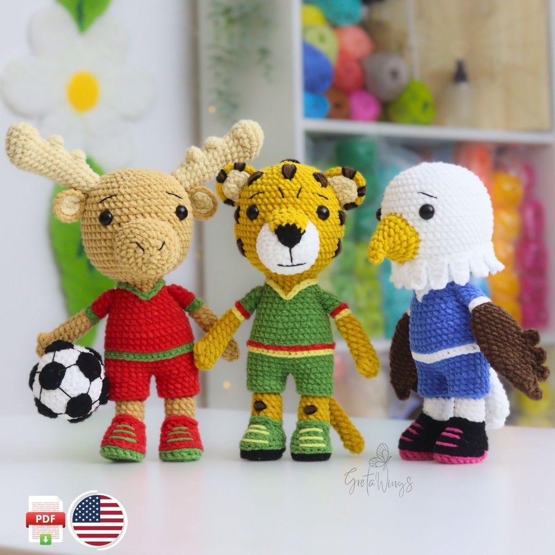 World Cup Mascots + Soccer Ball Amigurumi Crochet Pattern product image (1)