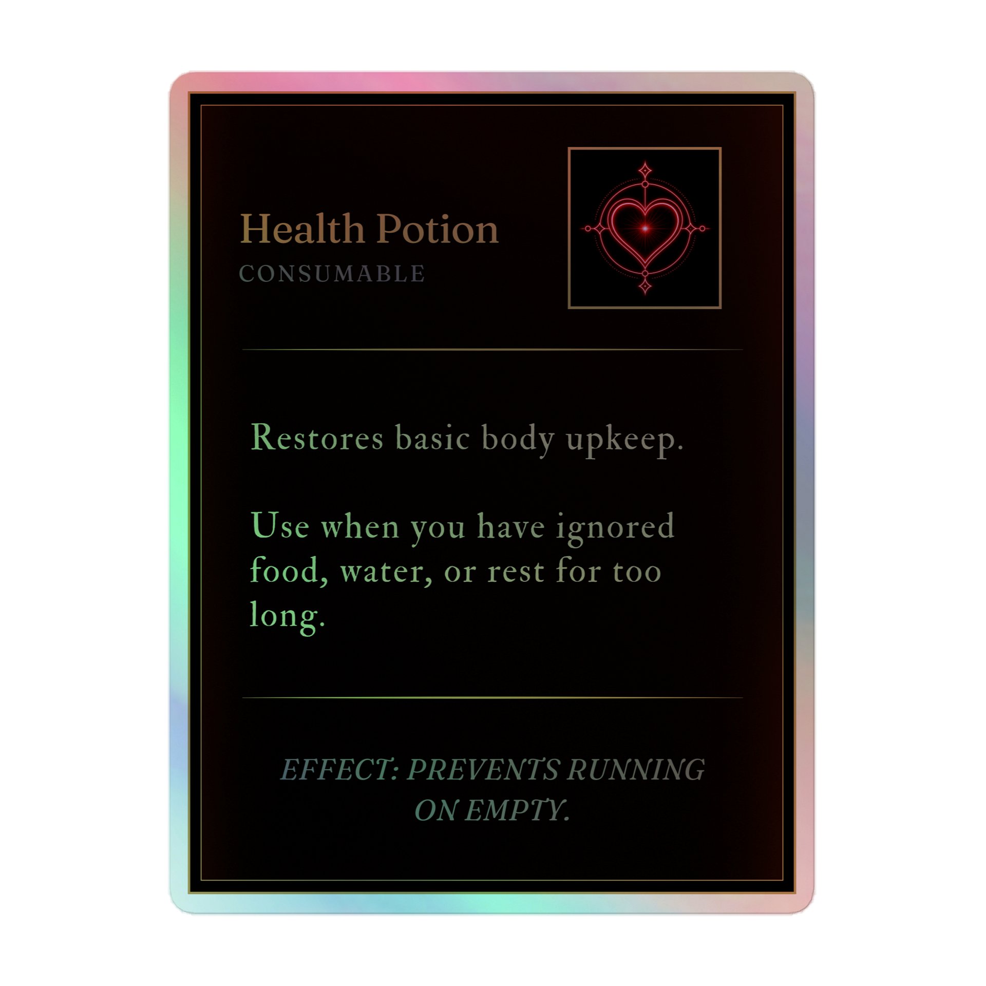 Health Potion Tooltip Holographic Sticker product image (1)