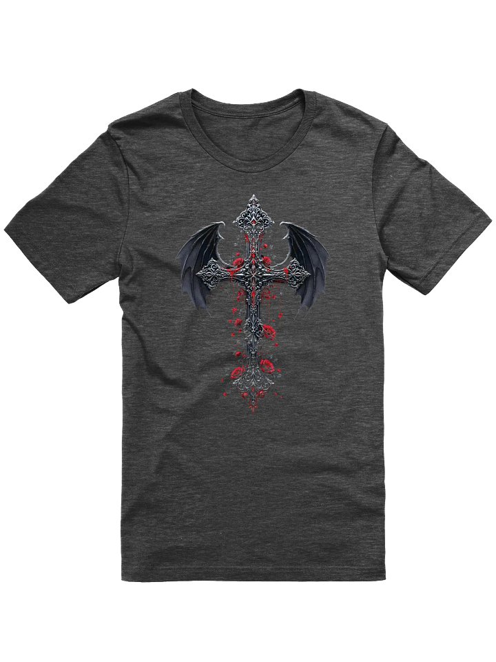 Gothic Cross with Roses & Bat Wings Tee product image (1)