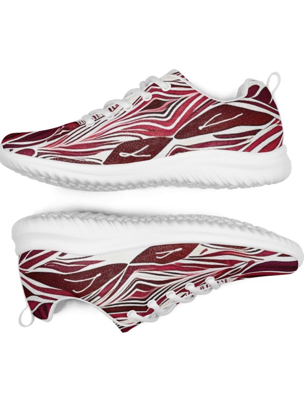 Women's Burgundy & White Abstract Art Painted Athletic Kicks product image (2)