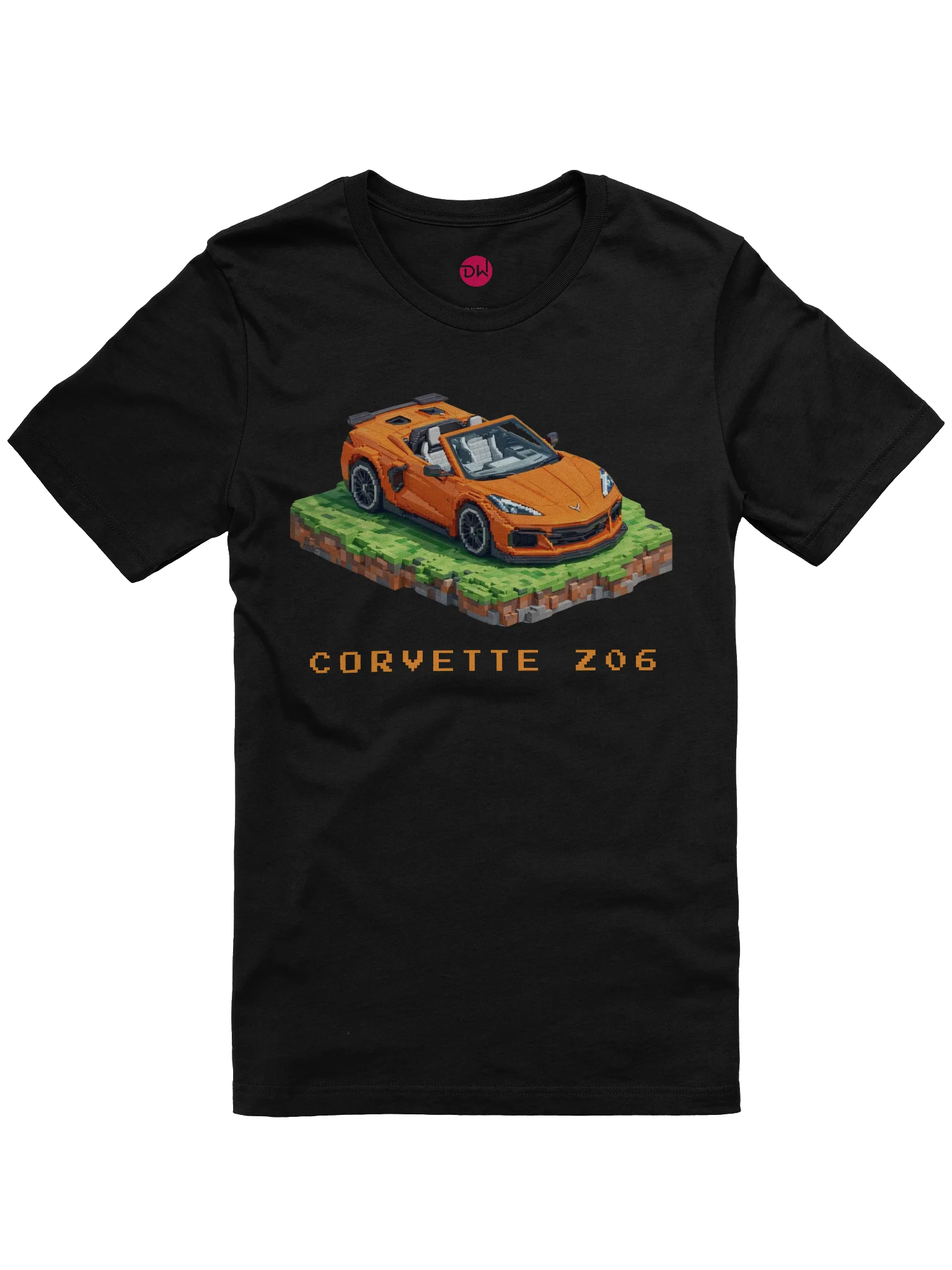 Orange Corvette Z06 Shirt (Pixel, Retro, Minecraft) product image (7)