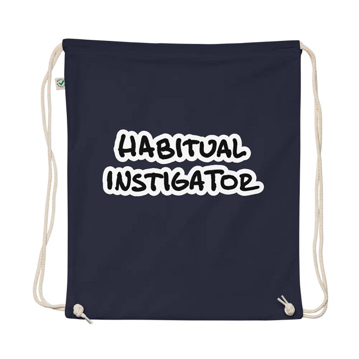 Habitual Instigator (bubble design) cotton drawstring bag product image (1)