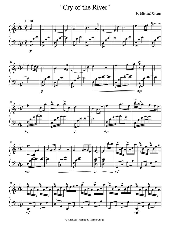 Cry of The River (Digital Score Download) product image (2)