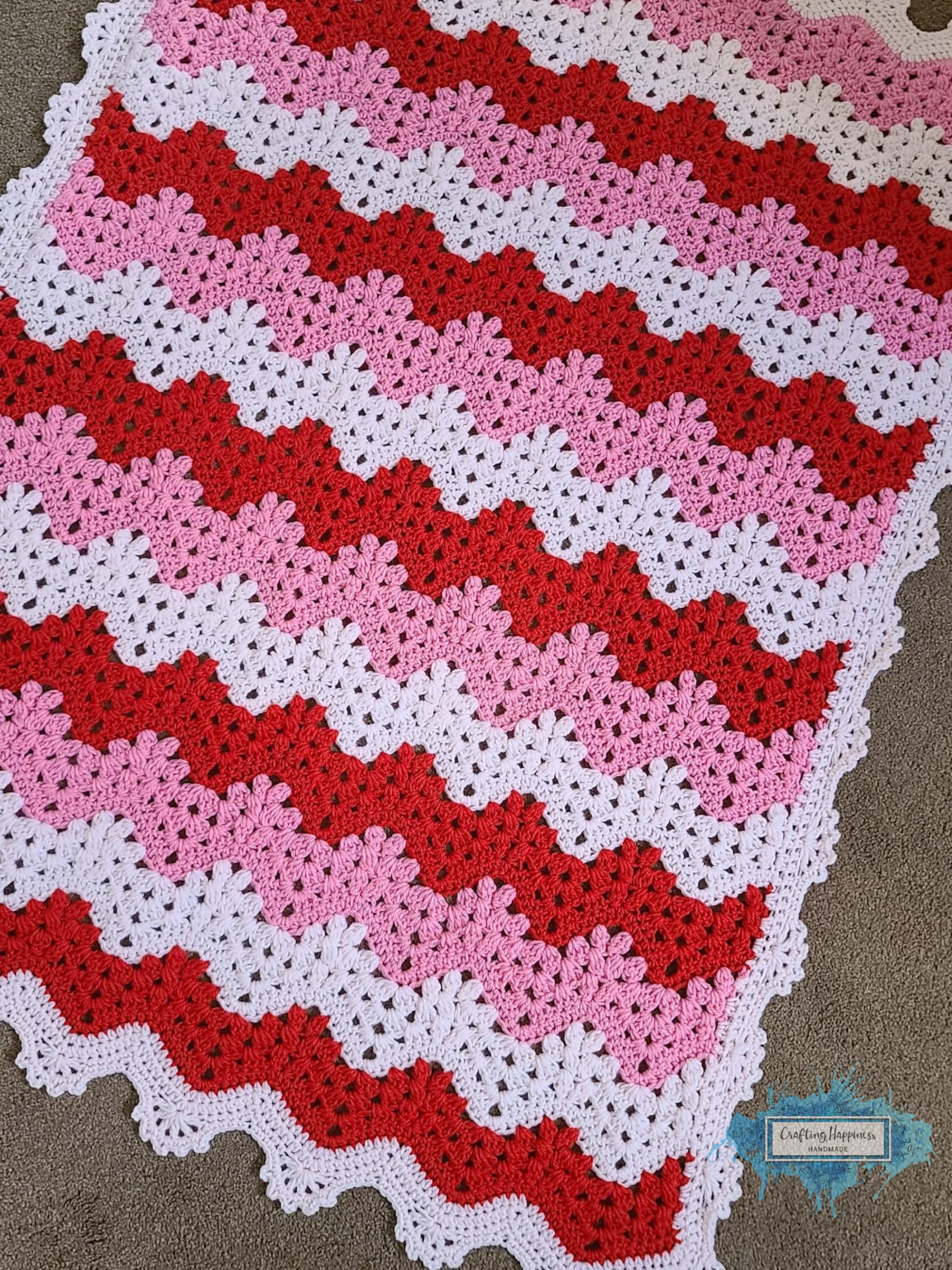 Strawberry Ripple Crochet Baby Blanket Pattern | Granny Wave (PDF Pattern) product image (3)