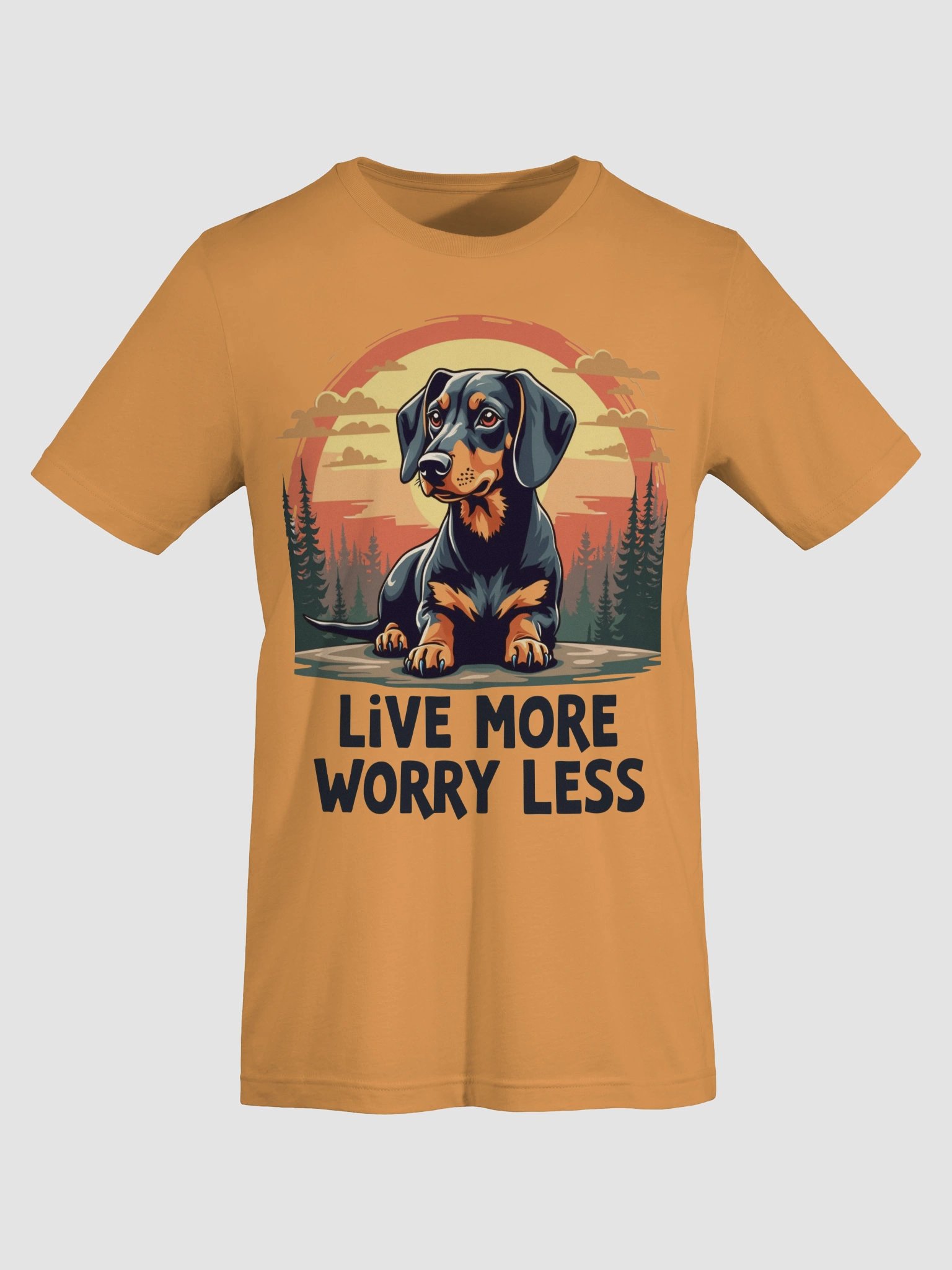 Live More Worry Less: Dachshund Sunset Tee product image (7)
