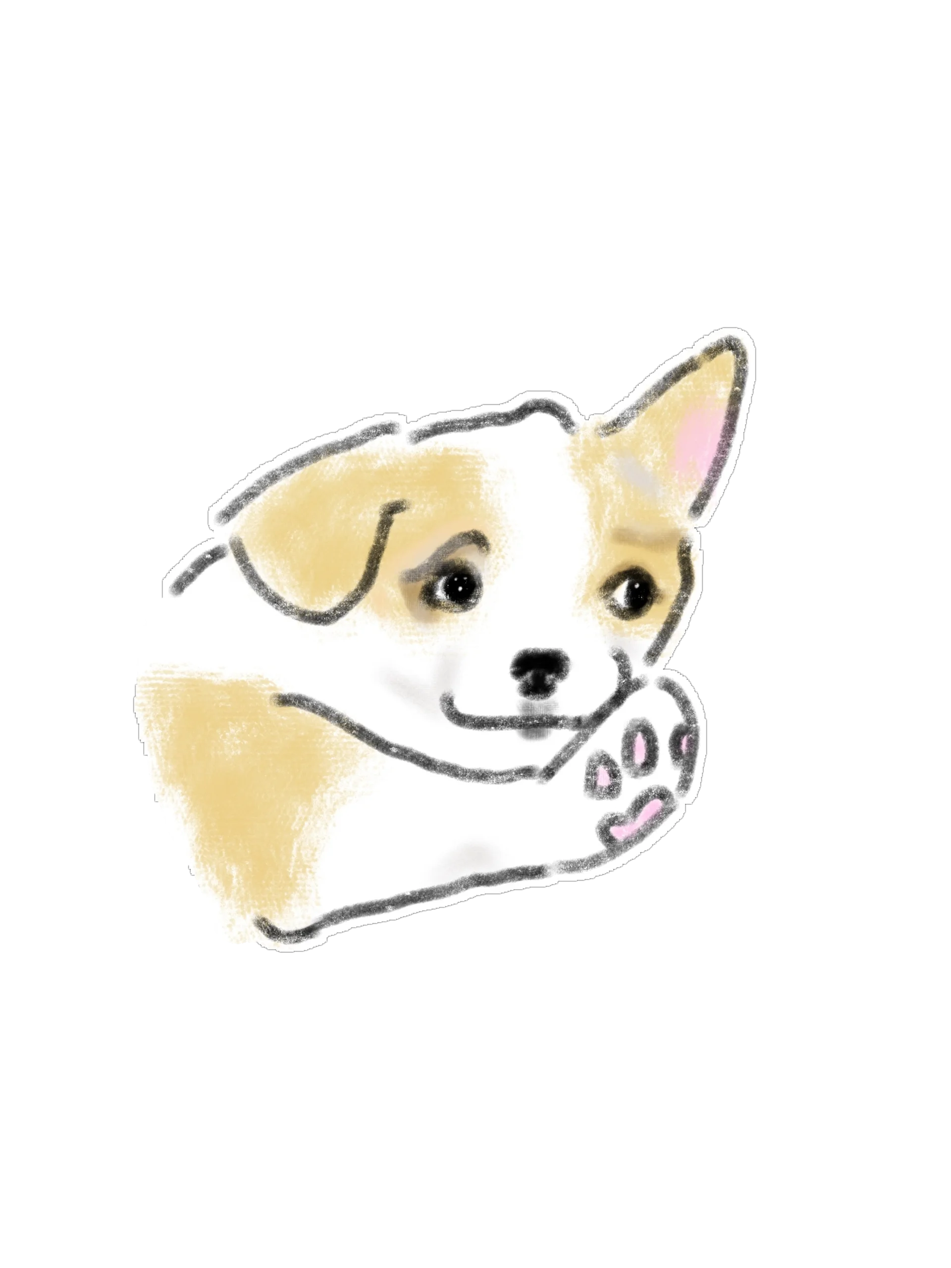 Aesthetic Hand-Drawn Watercolor Dog Sticker & Clipart Pack product image (12)