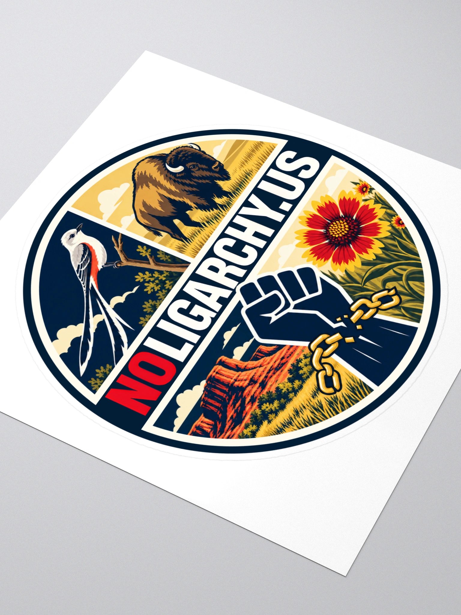 Oklahoma NOLIGARCHY.US sticker product image (3)