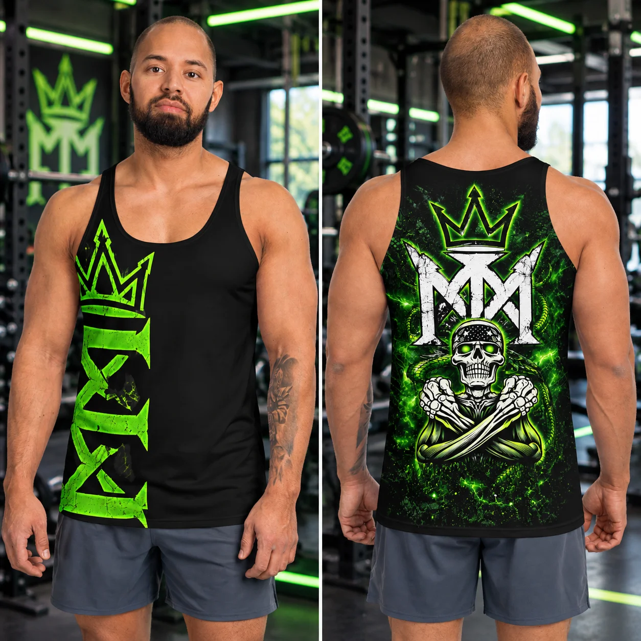 Neon Geometric Crown Tank Top product image (1)