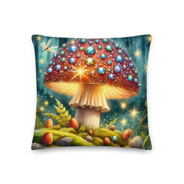 Whimsical Mushroom Pillow with Some Bling | Mushroom Foraging | Magical Things Pillow product image (1)
