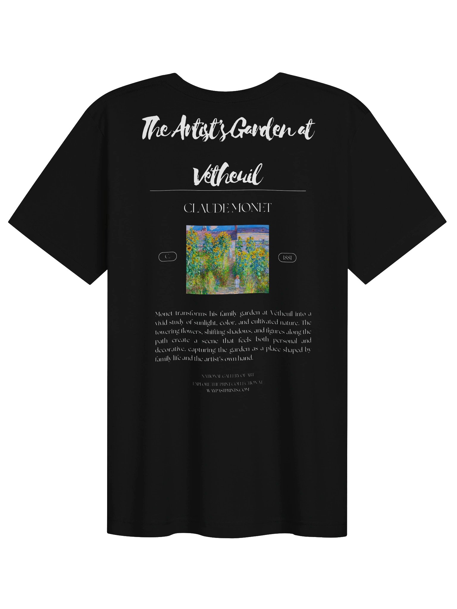 The Artist's Garden at Vétheuil (Claude Monet) T-Shirt product image (4)