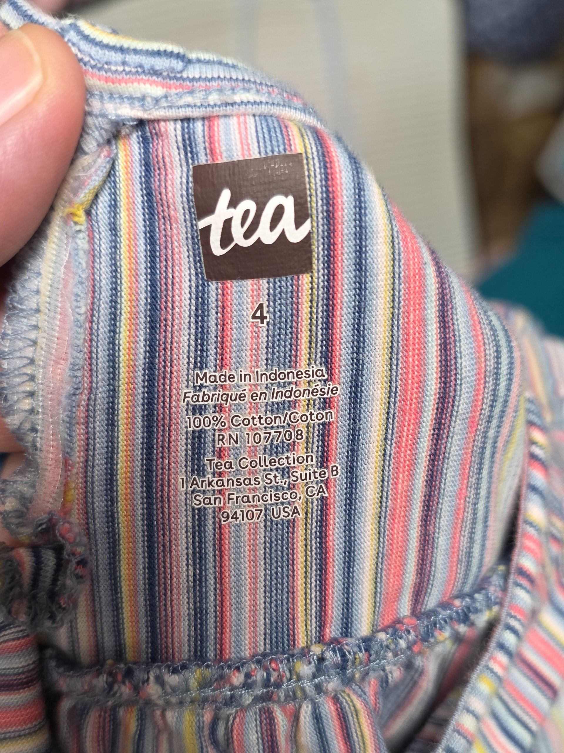 TEA - Size 4 - USED - Stripes dress product image (2)