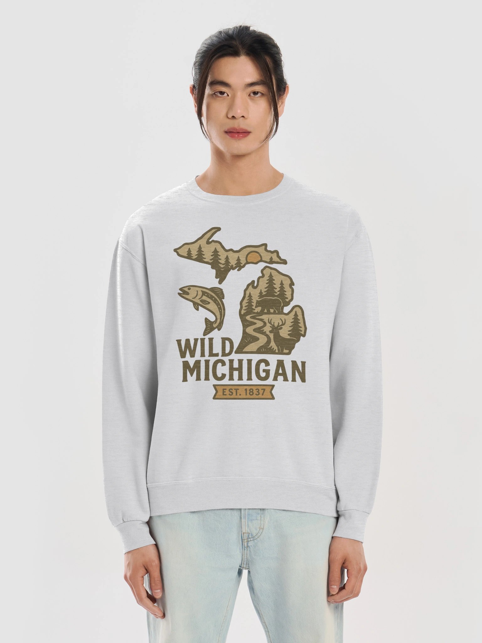 Wild Michigan Nature Emblem Sweatshirt product image (15)