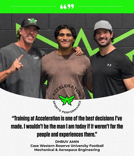 𝐖𝐡𝐚𝐭 𝐚 𝐫𝐢𝐝𝐞!! 6 years training at Acceleration. 700+ sessions.

Now Dhruv is headed to Case Western for his final season.

On...