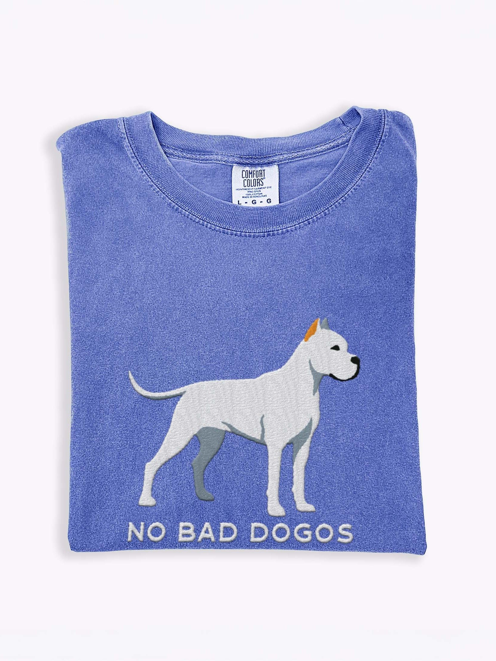No Bad Dogos T-Shirt(Embroidered) of a Dogo Argentino(White, Cropped Ears) product image (1)
