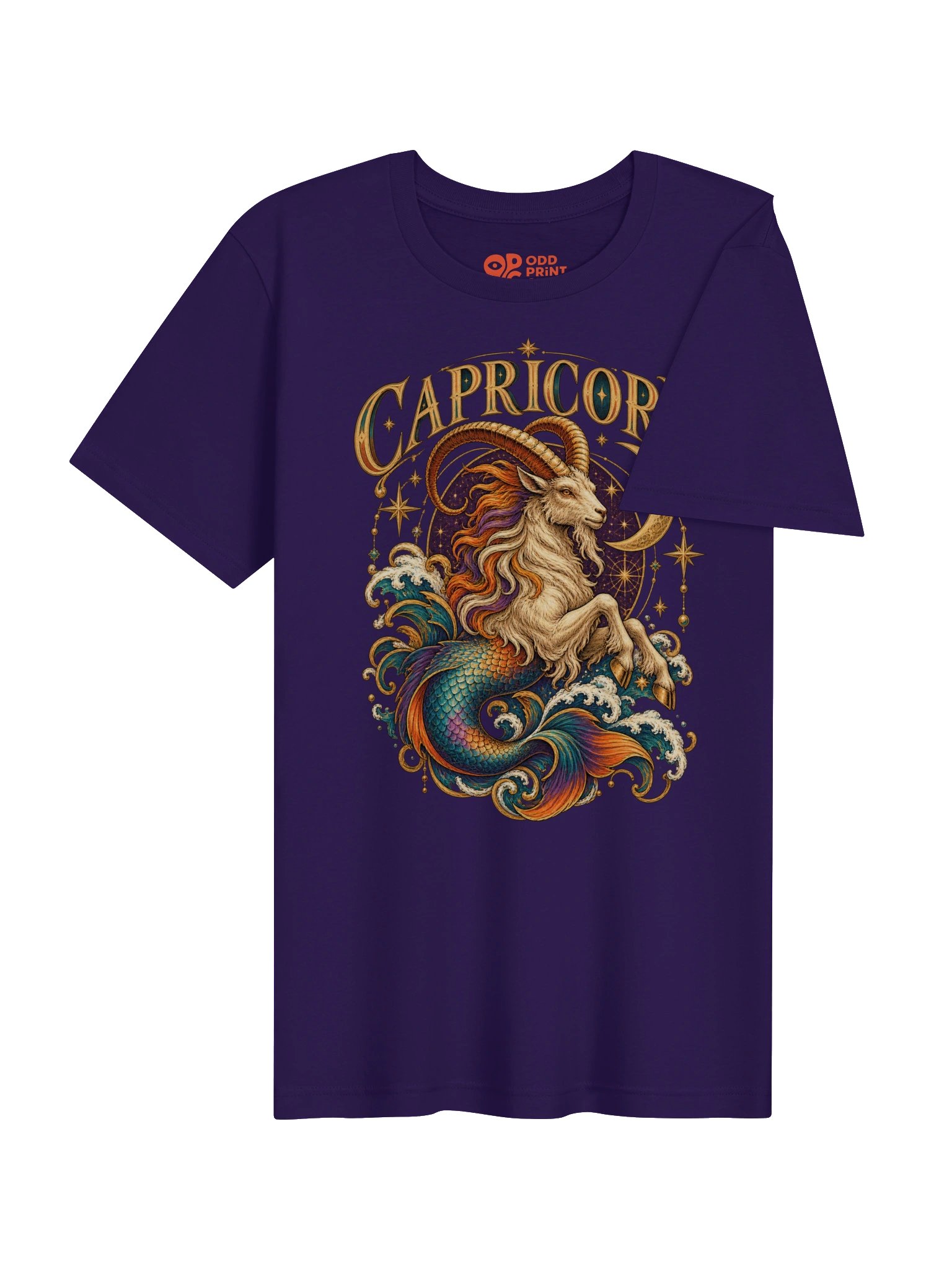 Capricorn Zodiac T-Shirt With Mythical Celestial Sea-Goat product image (6)